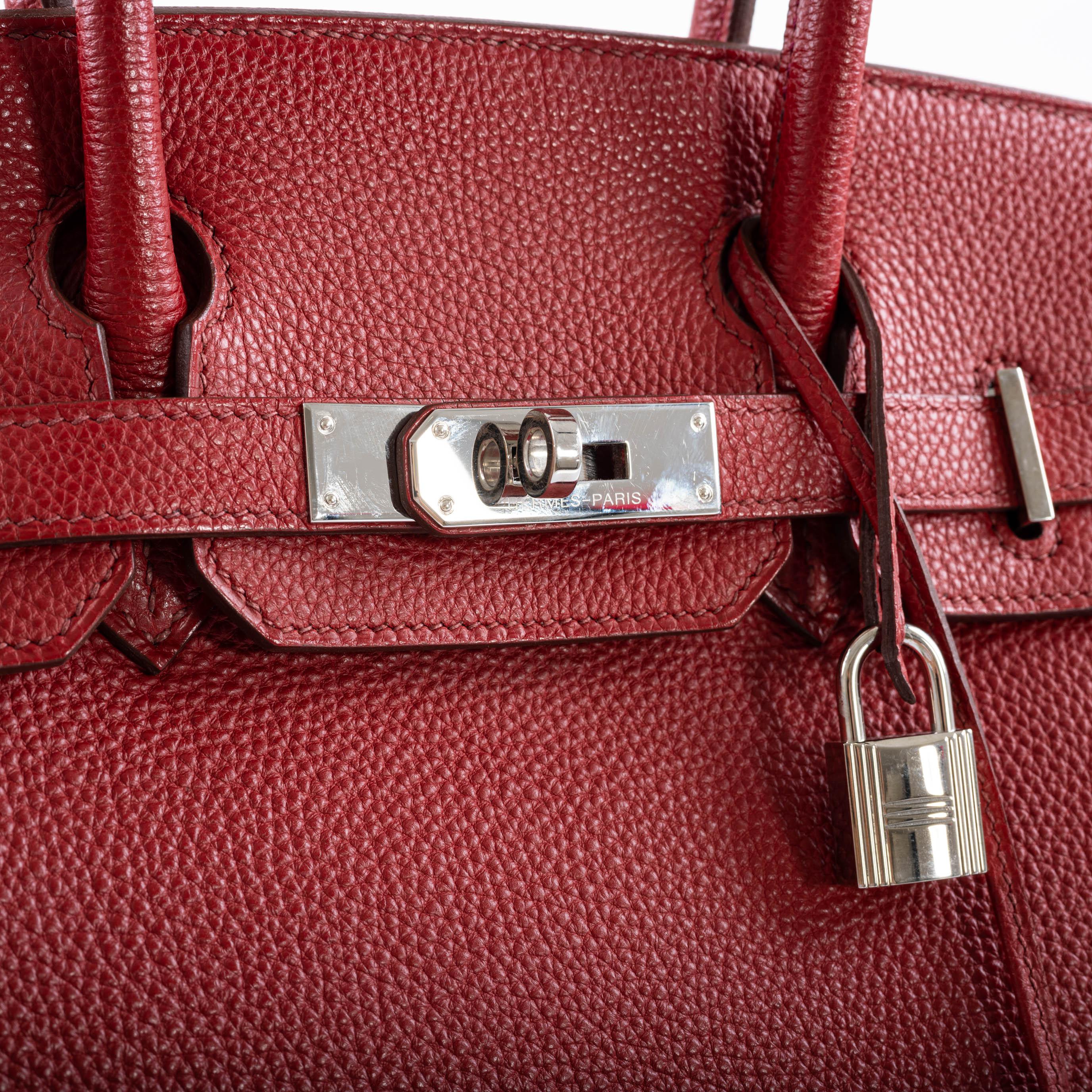 Hermès Birkin 30 Rouge Garance Togo with Palladium Hardware - 2007, K Square