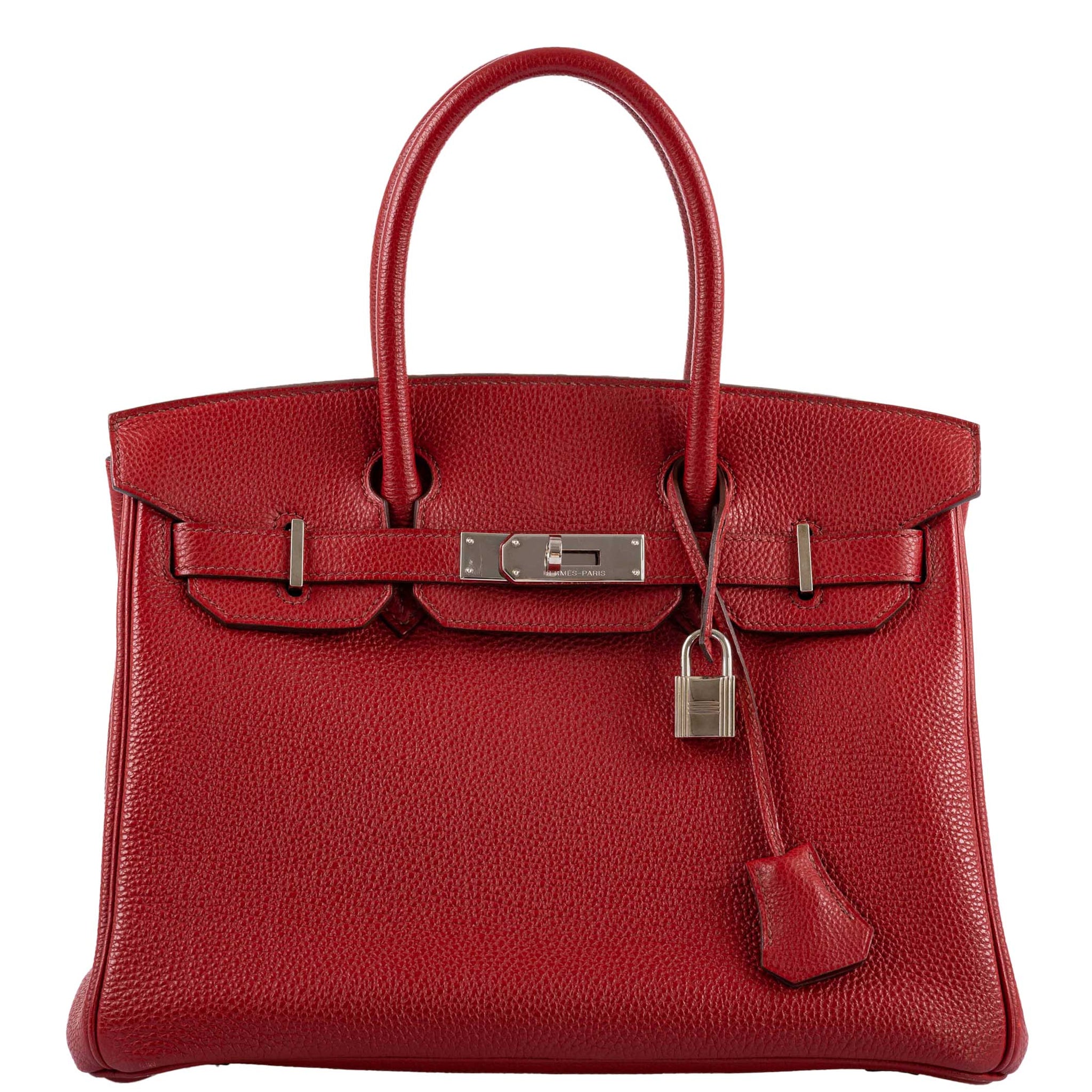 Hermes 35cm Rouge H Togo Leather Birkin Bag with Palladium