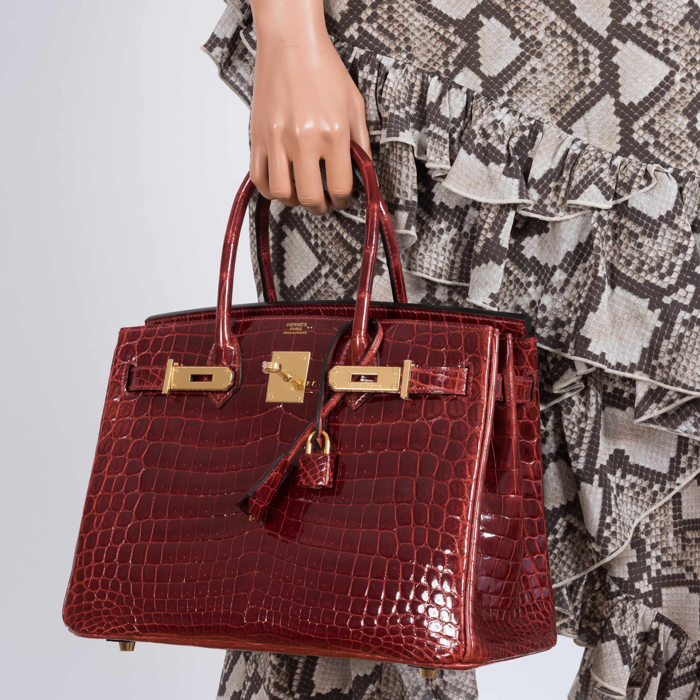 Hermès Birkin 30 Rouge H Niloticus Crocodile Gold Hardware