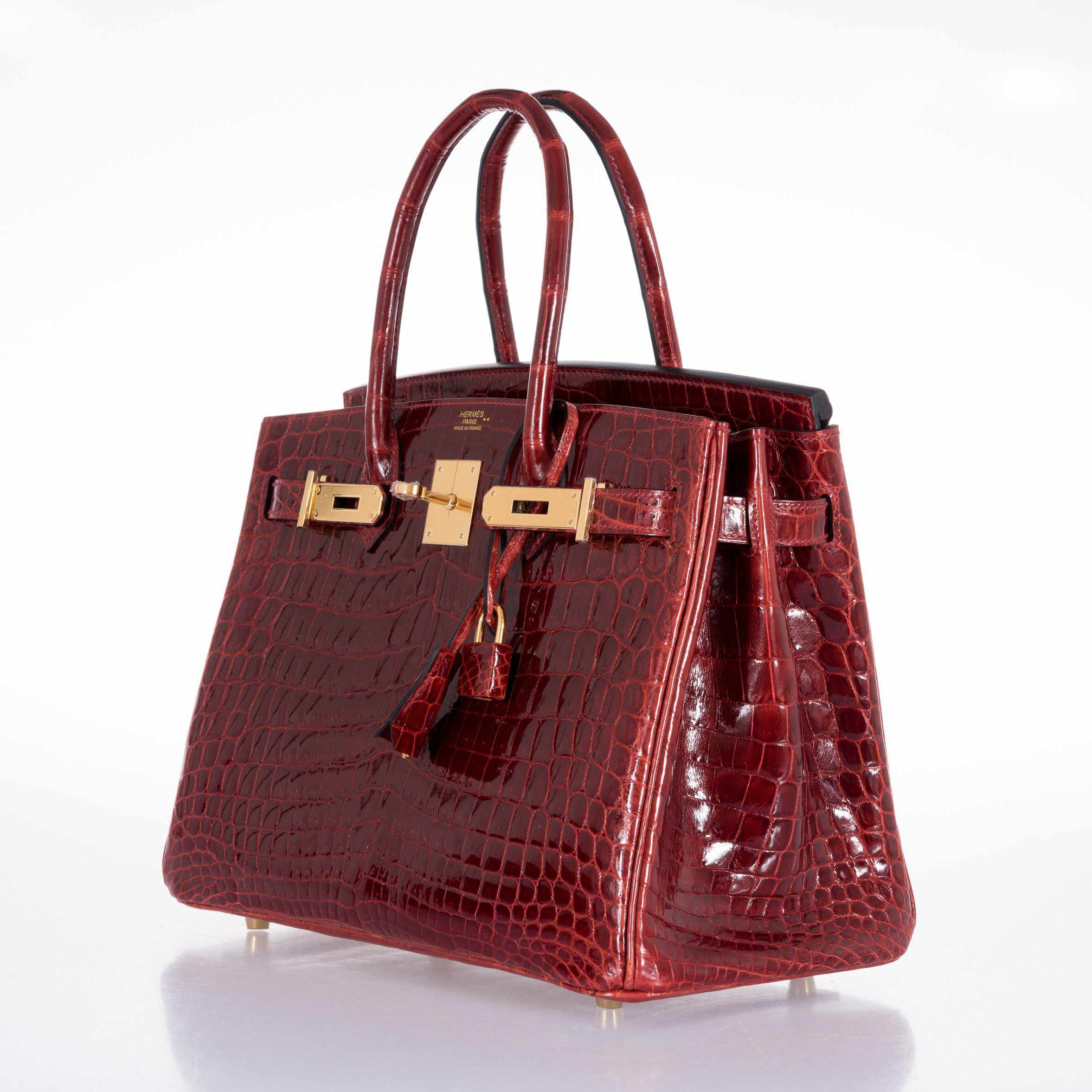Hermès Birkin 30 Rouge H Niloticus Crocodile Gold Hardware