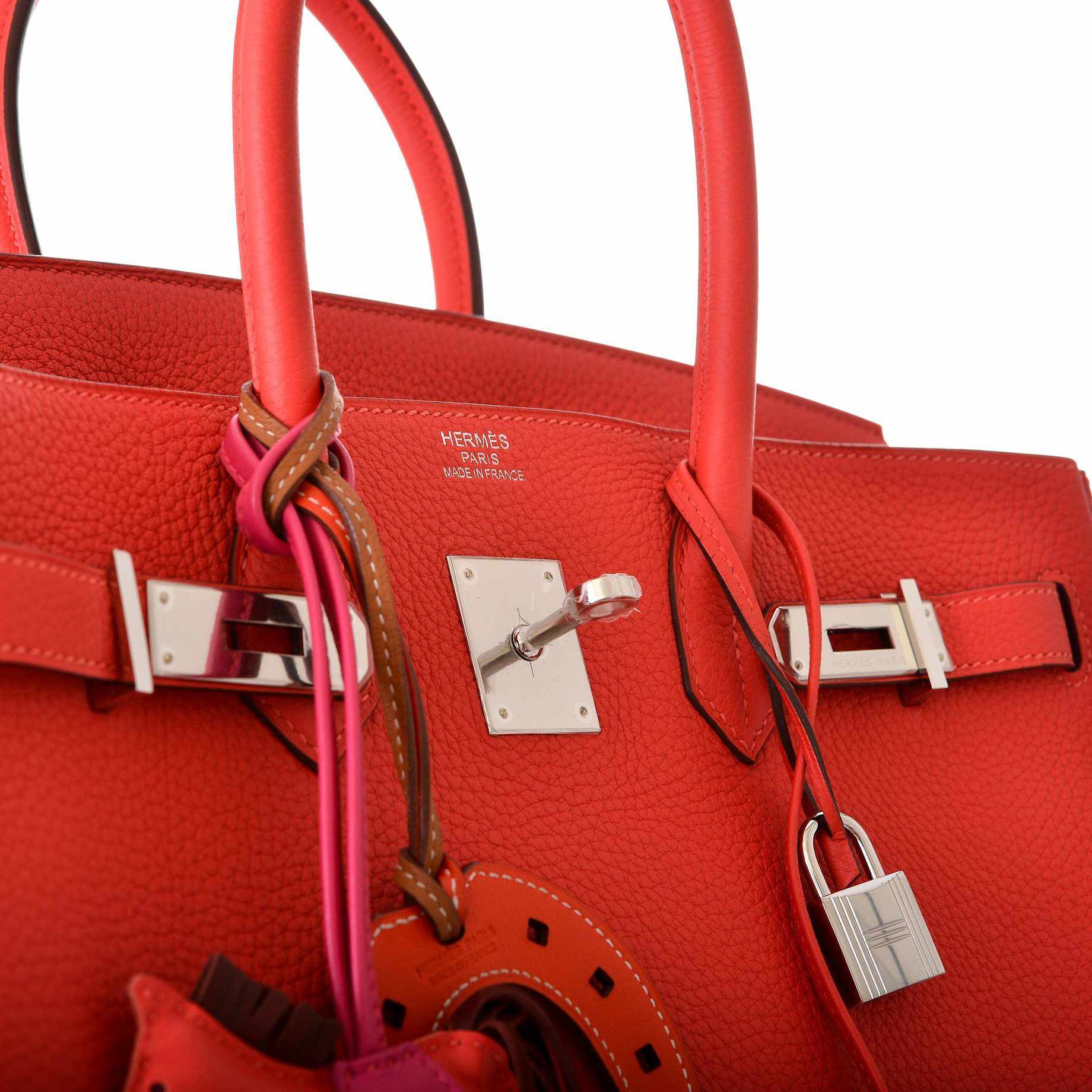 Hermès Birkin 30 Rouge Pivoine Clemence Palladium Hardware