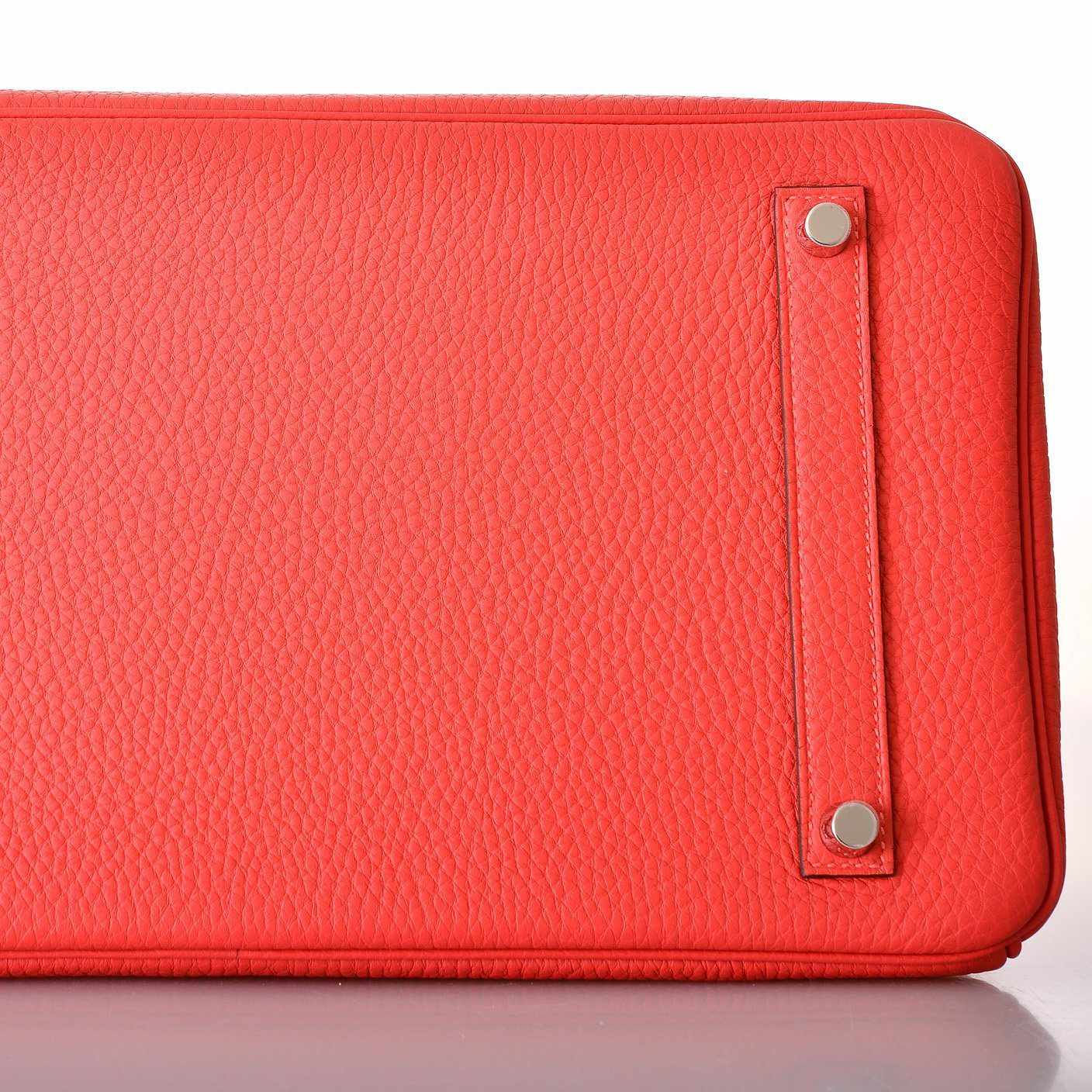 Hermès Birkin 30 Rouge Pivoine Clemence Palladium Hardware