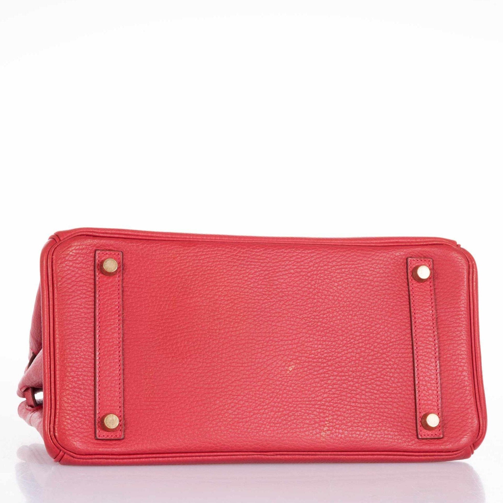 Hermès Birkin 30 Rouge Vif Ardennes Gold Hardware - 2001, E Square