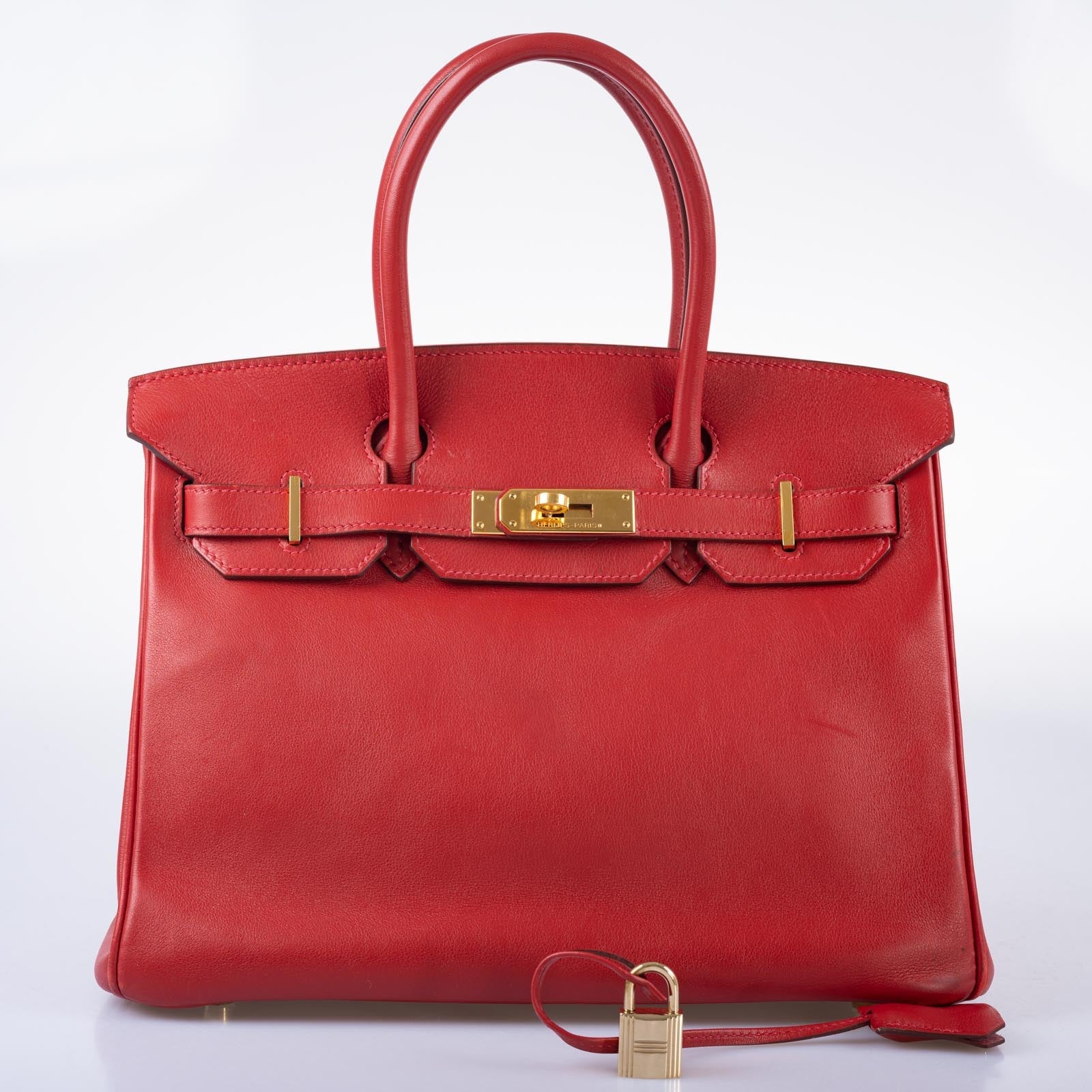 Hermès Birkin 30 Rouge Vif Swift with Gold Hardware