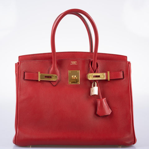 Hermès Birkin 30 Rouge Vif Swift with Gold Hardware