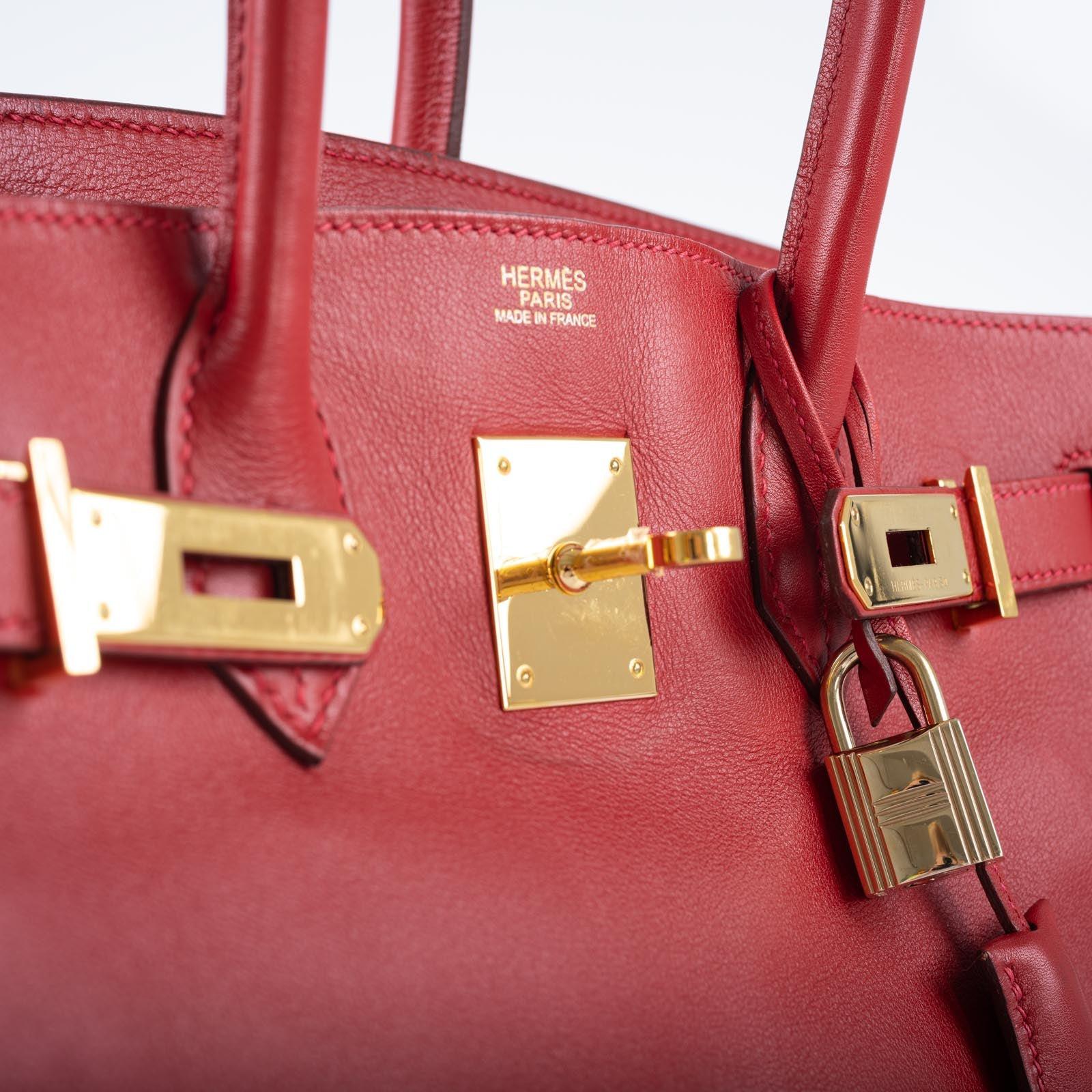 Hermès Birkin 30 Rouge Vif Swift with Gold Hardware