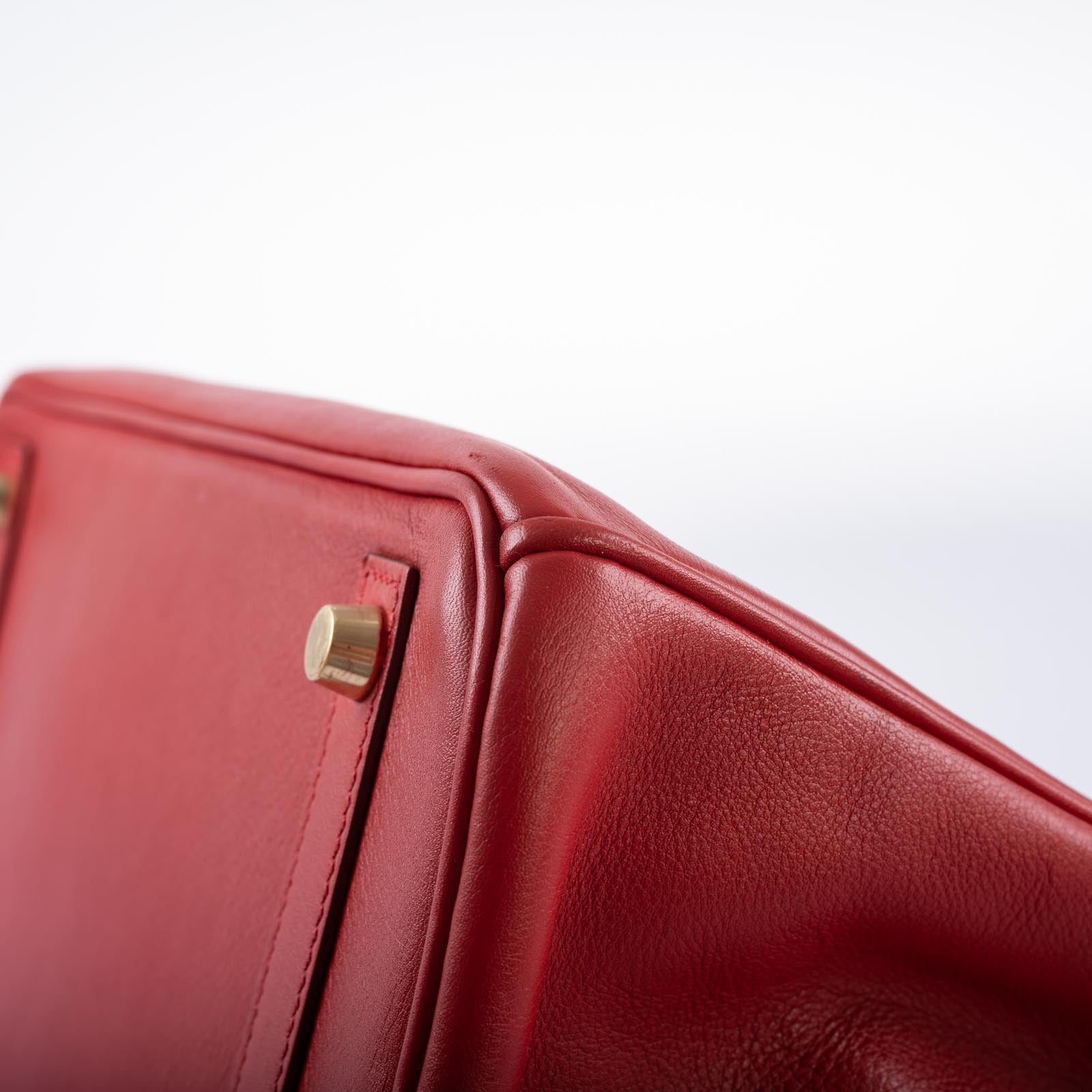Hermès Birkin 30 Rouge Vif Swift with Gold Hardware