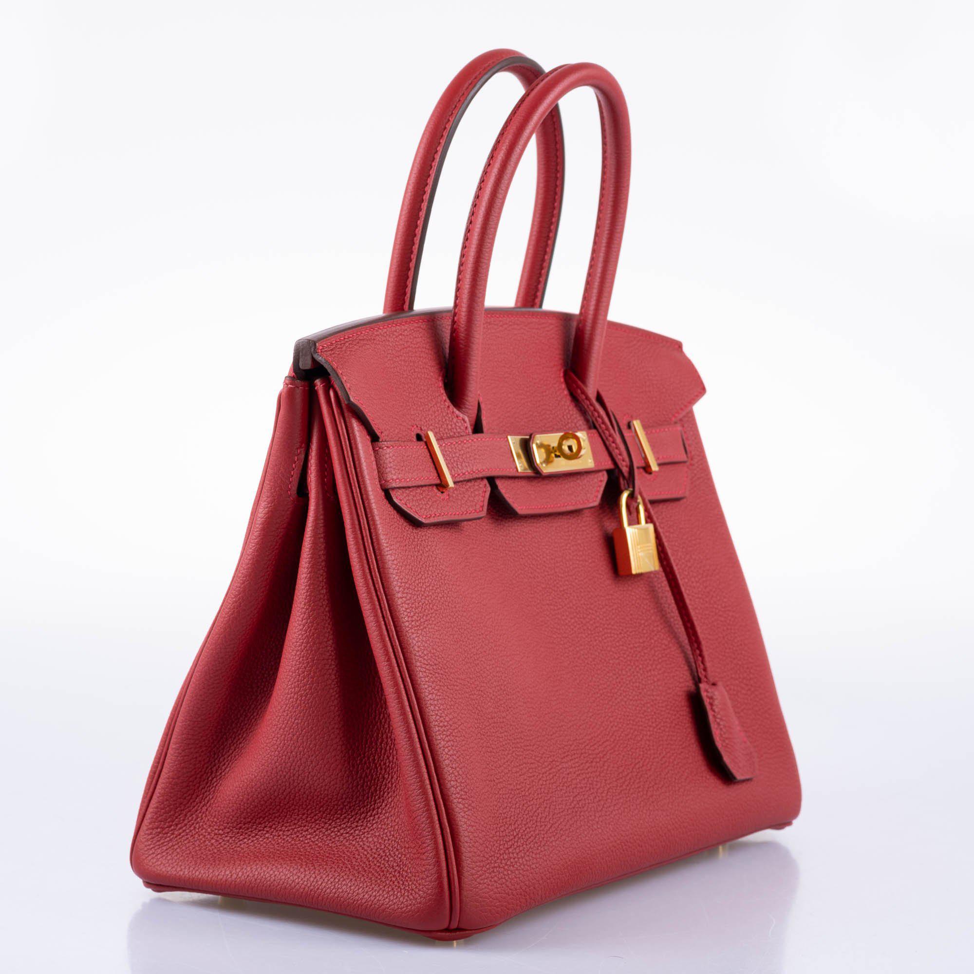Hermès Birkin 30 Rouge Vif Togo Gold Hardware - 2017, A