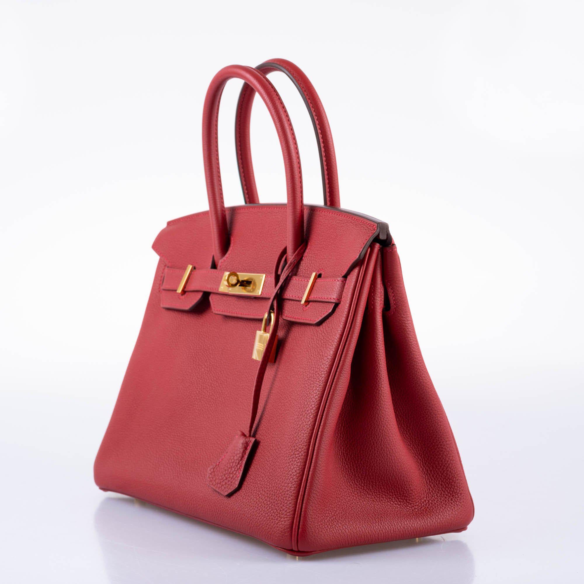 Hermès Birkin 30 Rouge Vif Togo Gold Hardware - 2017, A