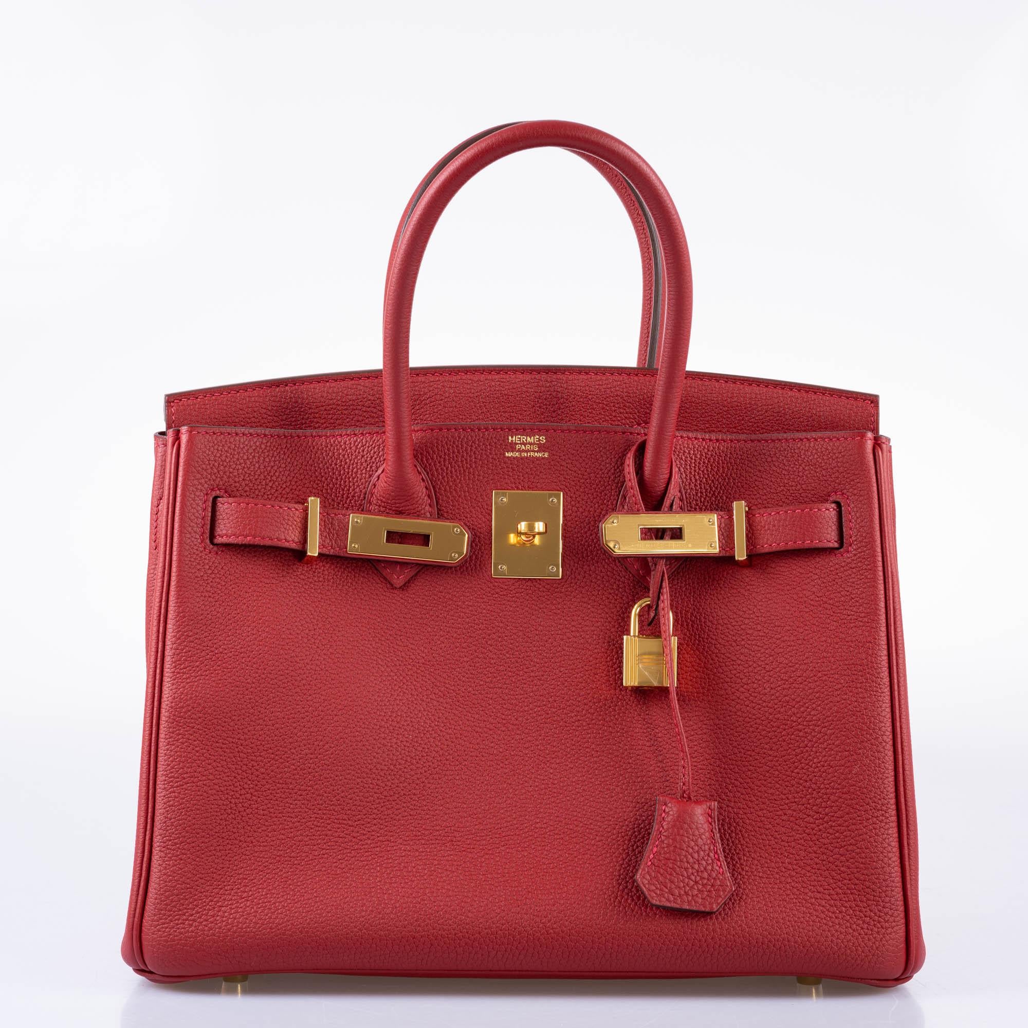 Hermès Birkin 30 Rouge Vif Togo Gold Hardware - 2017, A