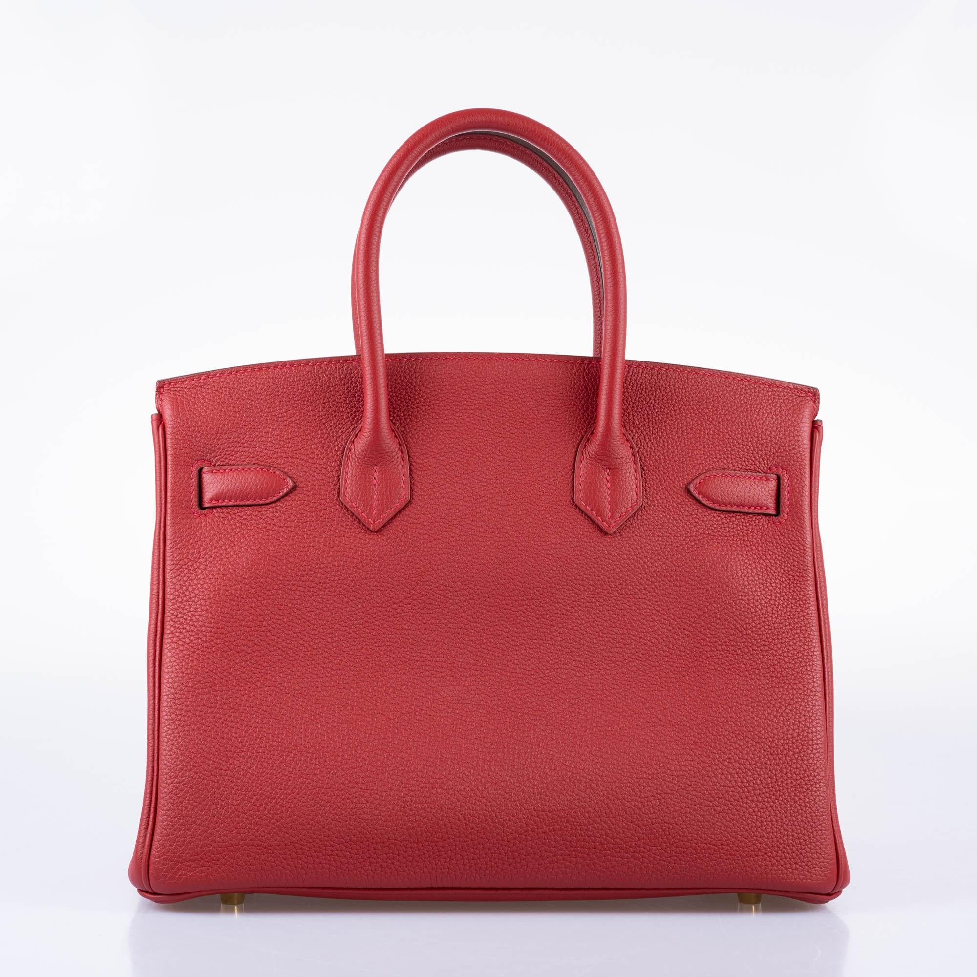 Hermès Birkin 30 Rouge Vif Togo Gold Hardware - 2017, A