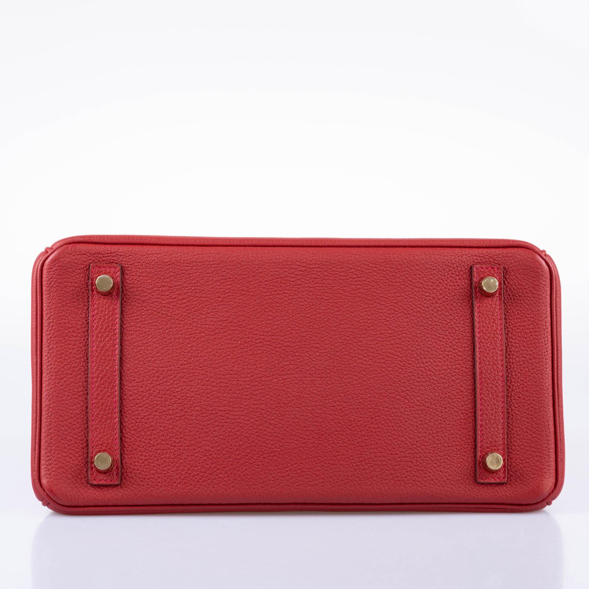 Hermès Birkin 30 Rouge Vif Togo Gold Hardware - 2017, A