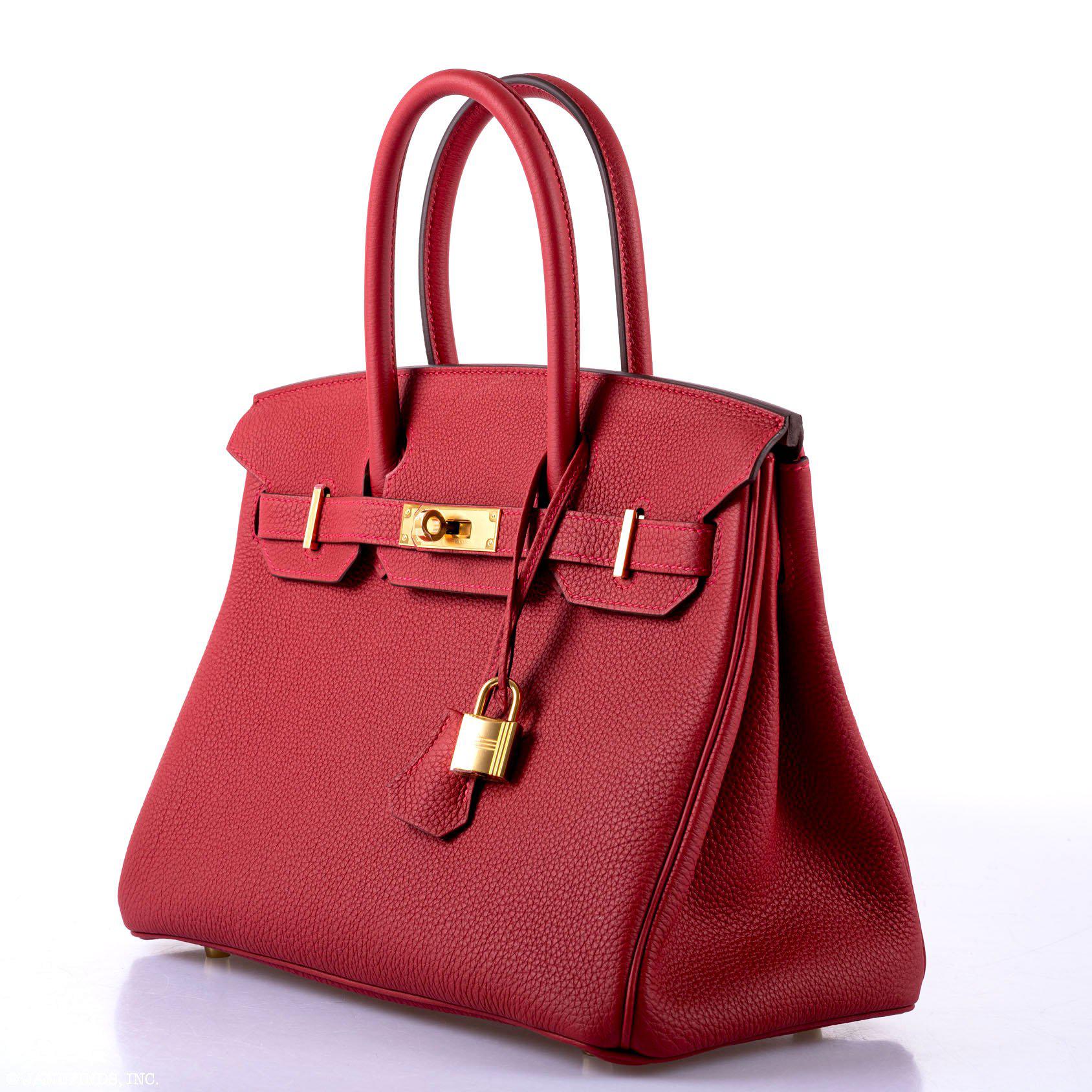 Hermès Birkin 30 Rouge Vif Togo Gold Hardware - 2020, Y