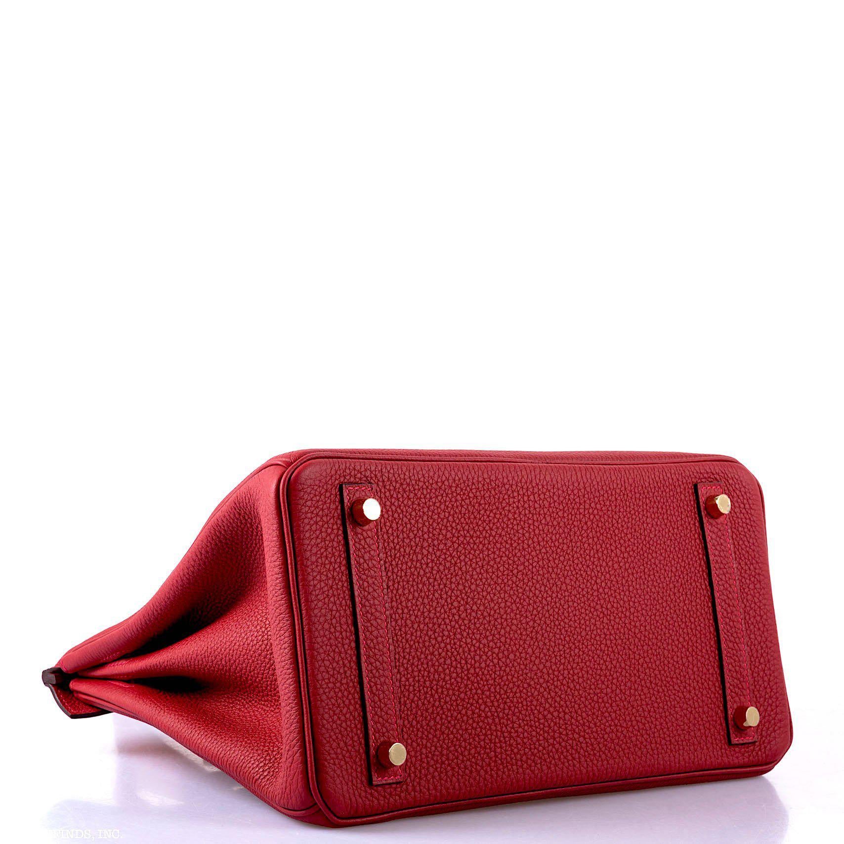 Hermès Birkin 30 Rouge Vif Togo Gold Hardware - 2020, Y