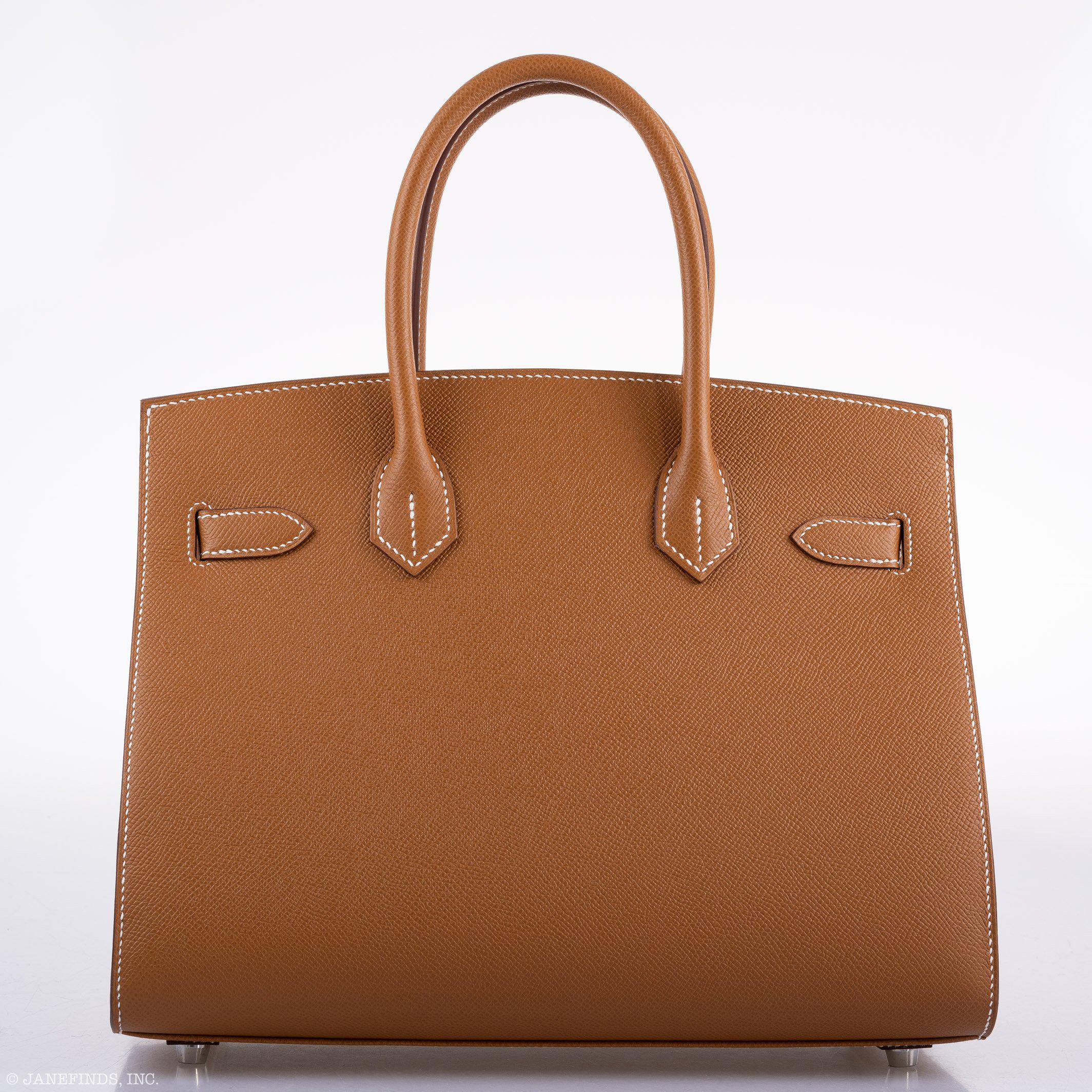 Hermès Birkin 30 Sellier Gold Madame Grain leather Palladium Hardware