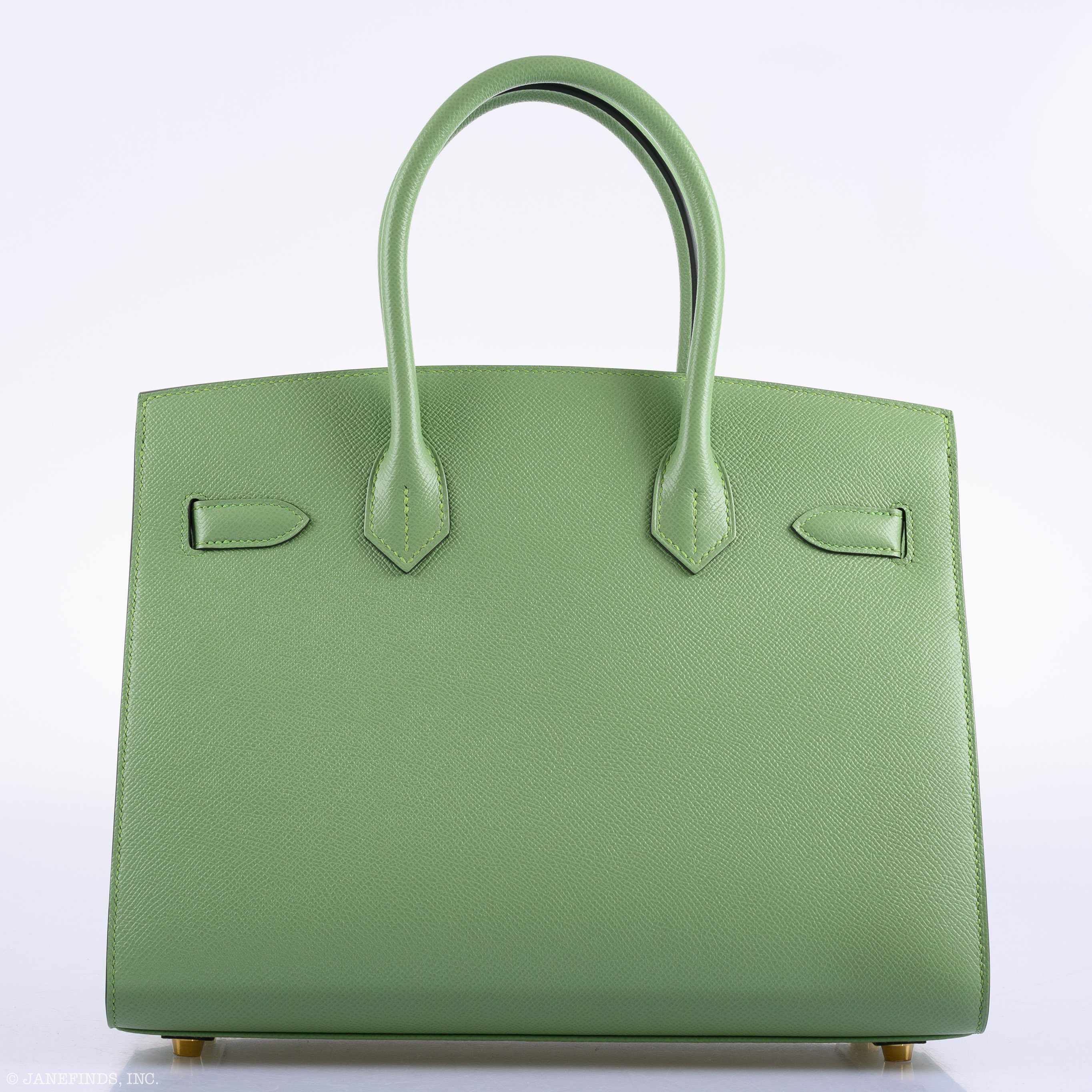 Hermès Birkin 30 Sellier Vert Criquet Madame Grain Gold Hardware