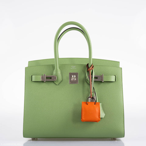 Hermès Birkin 30 Sellier Vert Criquet Madame Grain Palladium Hardware - 2020, Y