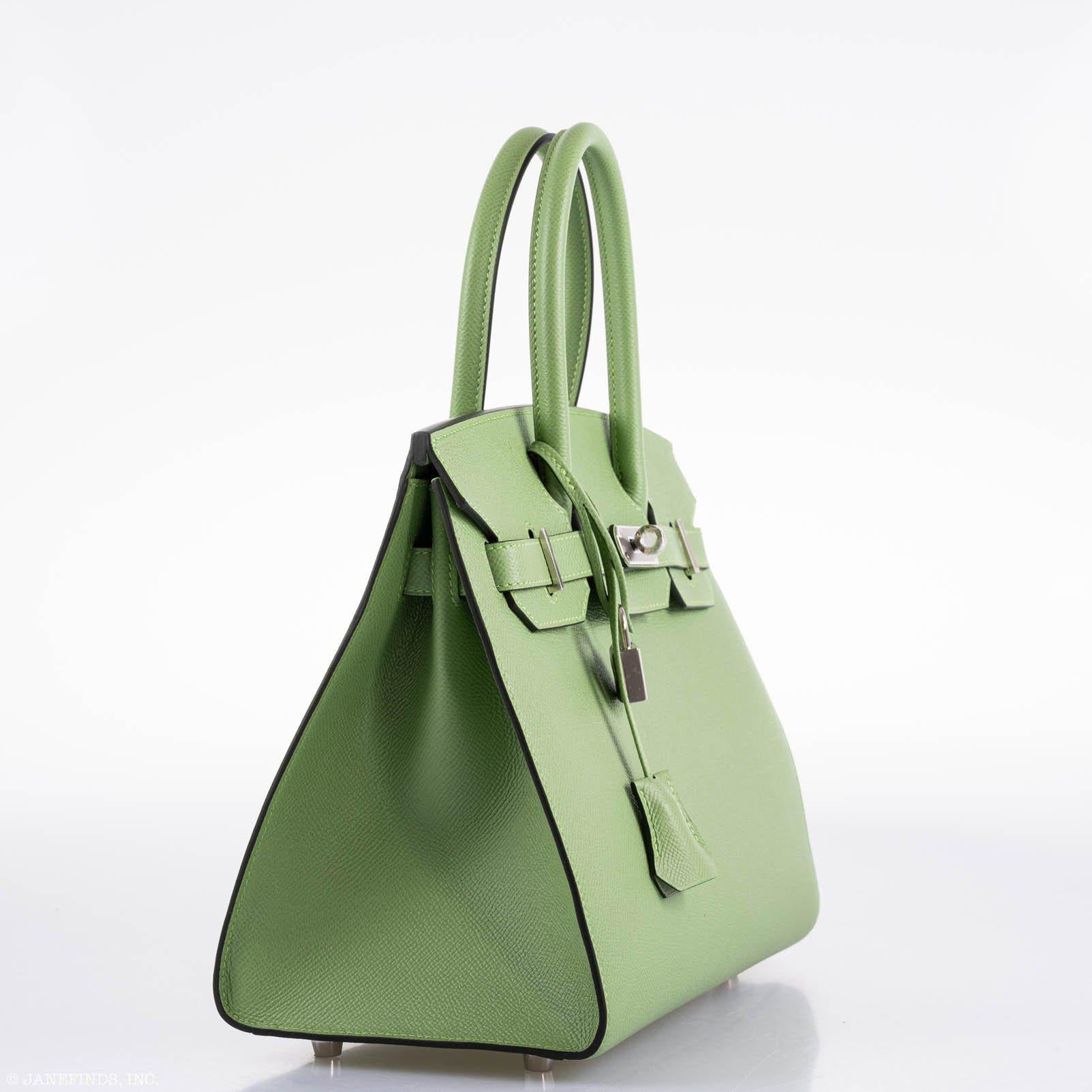 Hermès Birkin 30 Sellier Vert Criquet Madame Grain Palladium Hardware - 2020, Y