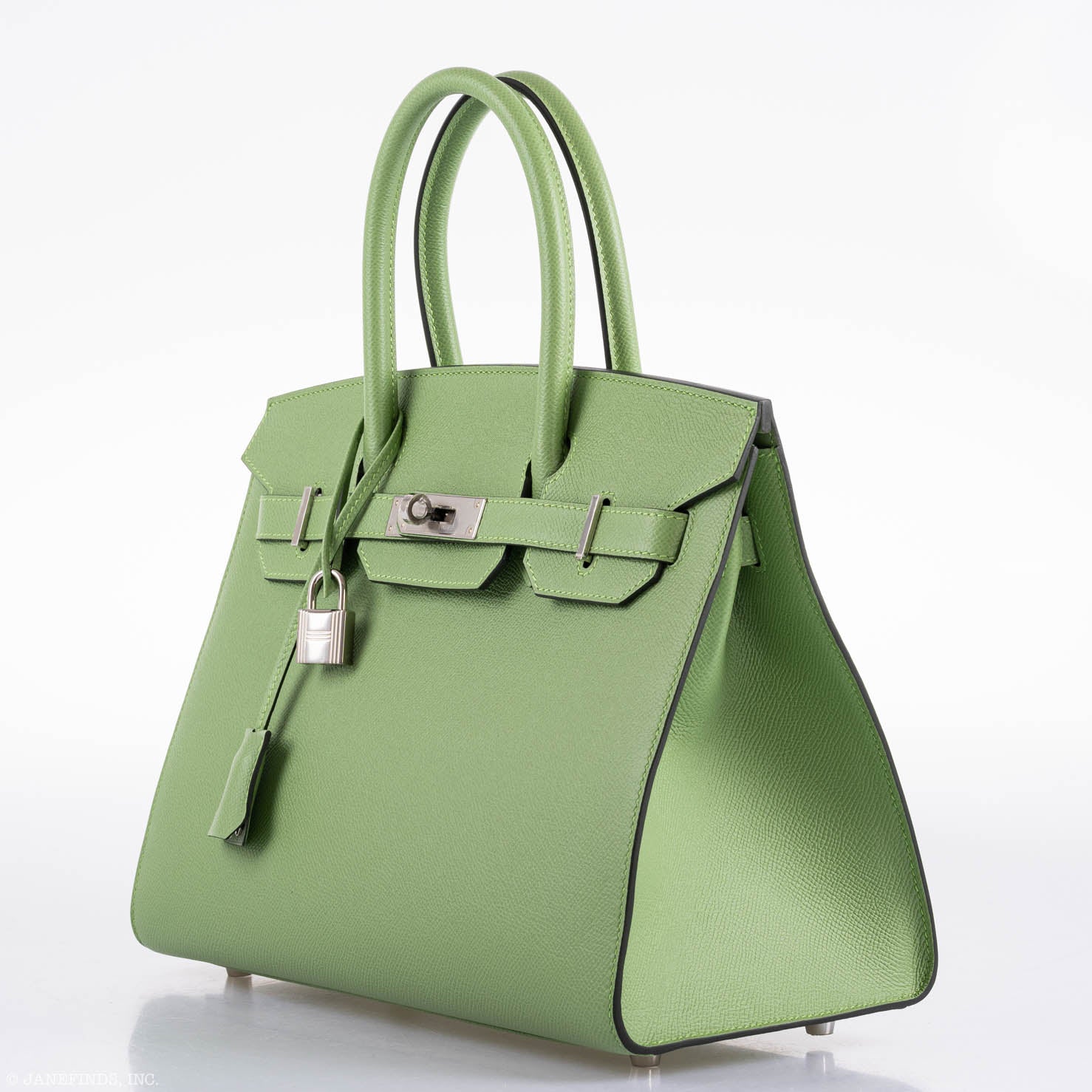 Hermès Birkin 30 Sellier Vert Criquet Madame Grain Palladium Hardware - 2020, Y