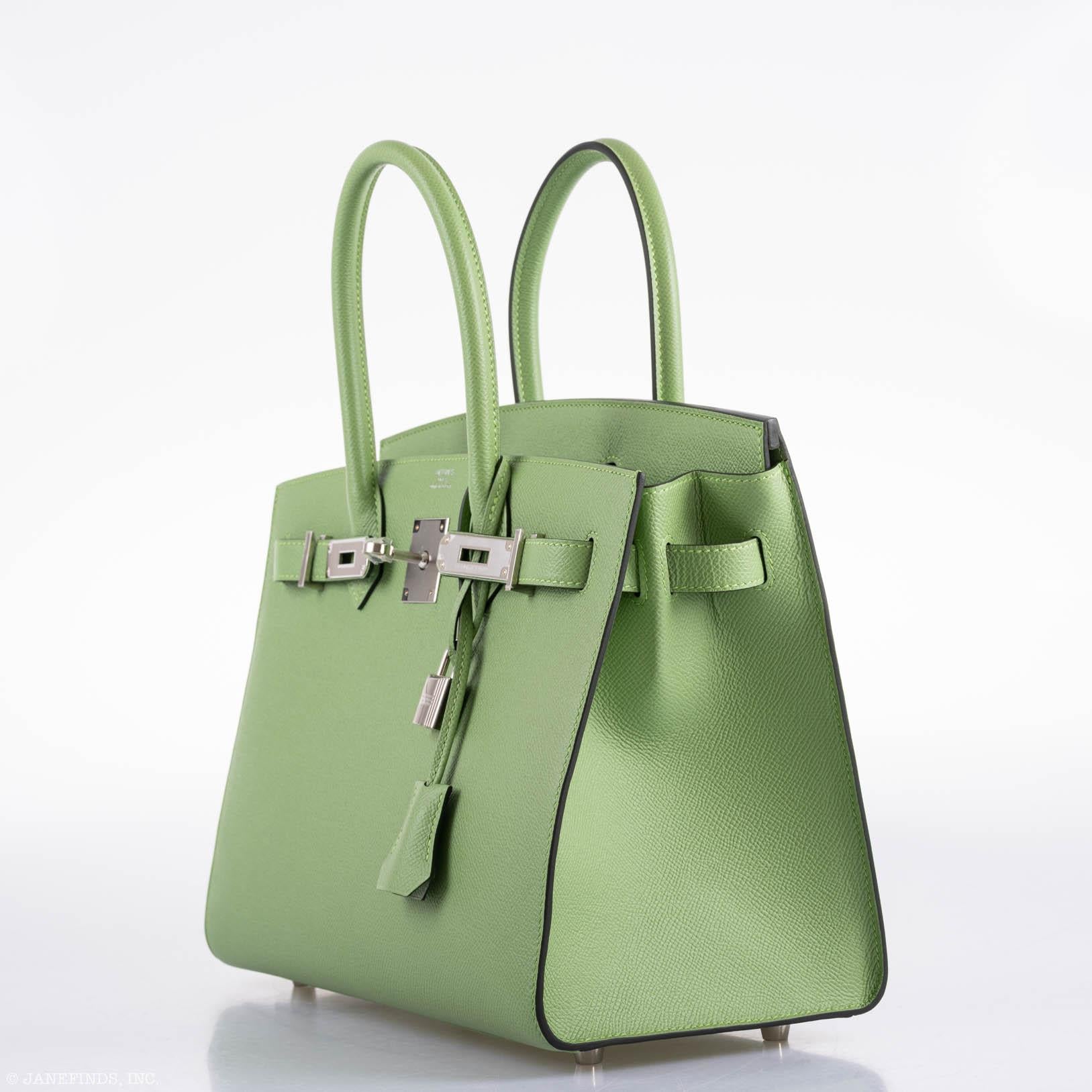 Hermès Birkin 30 Sellier Vert Criquet Madame Grain Palladium Hardware - 2020, Y