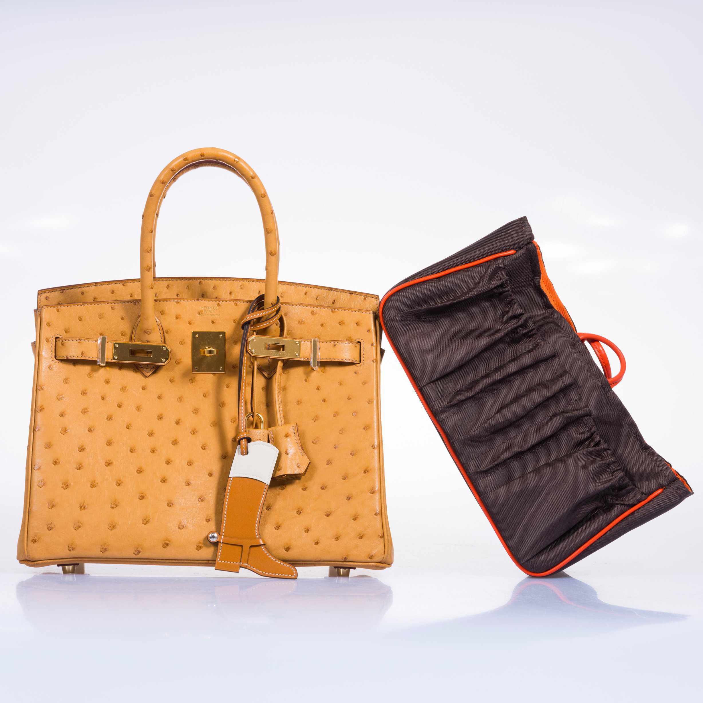 Hermès Birkin 30 Tabac Camel Ostrich Gold Hardware