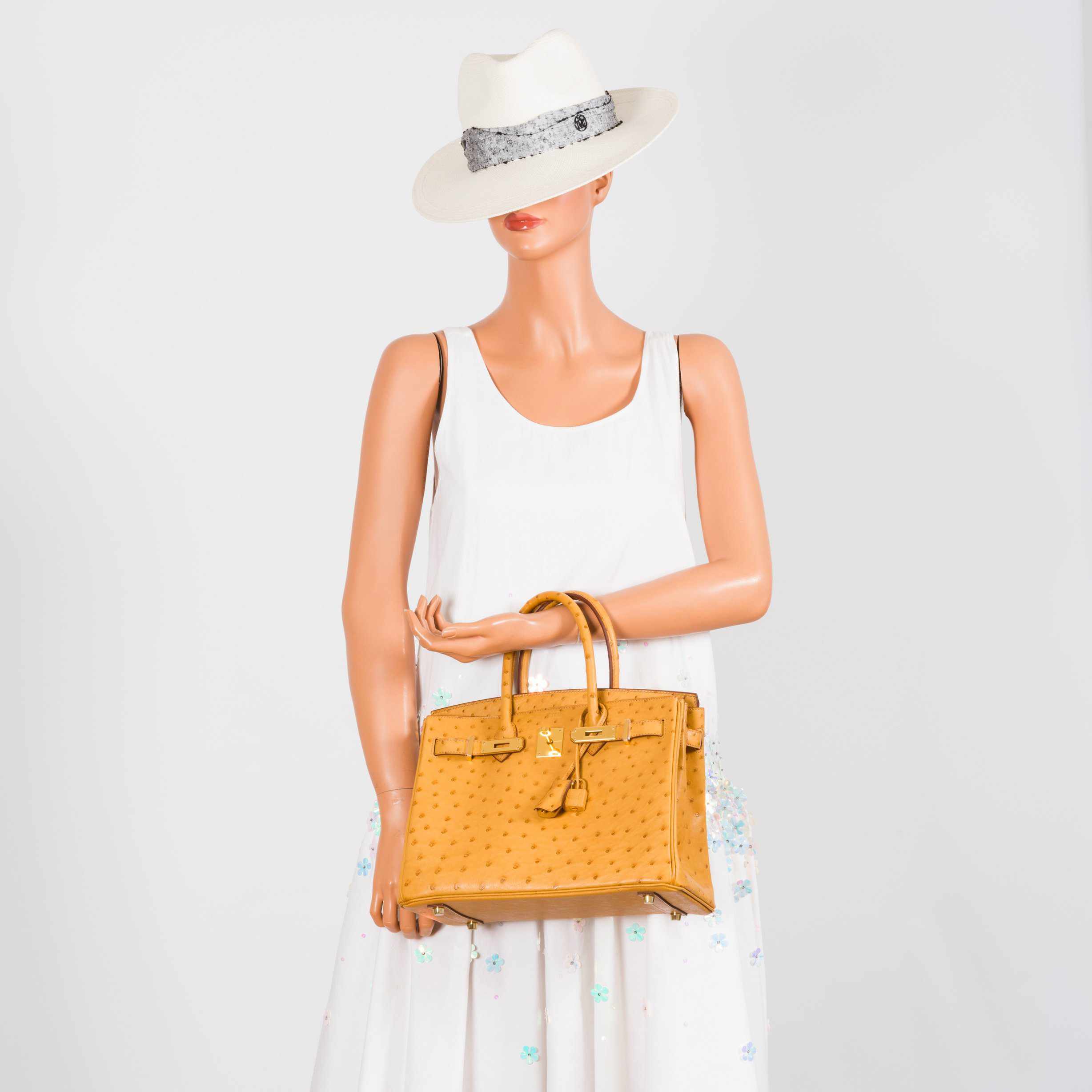 Hermès Birkin 30 Tabac Camel Ostrich Gold Hardware