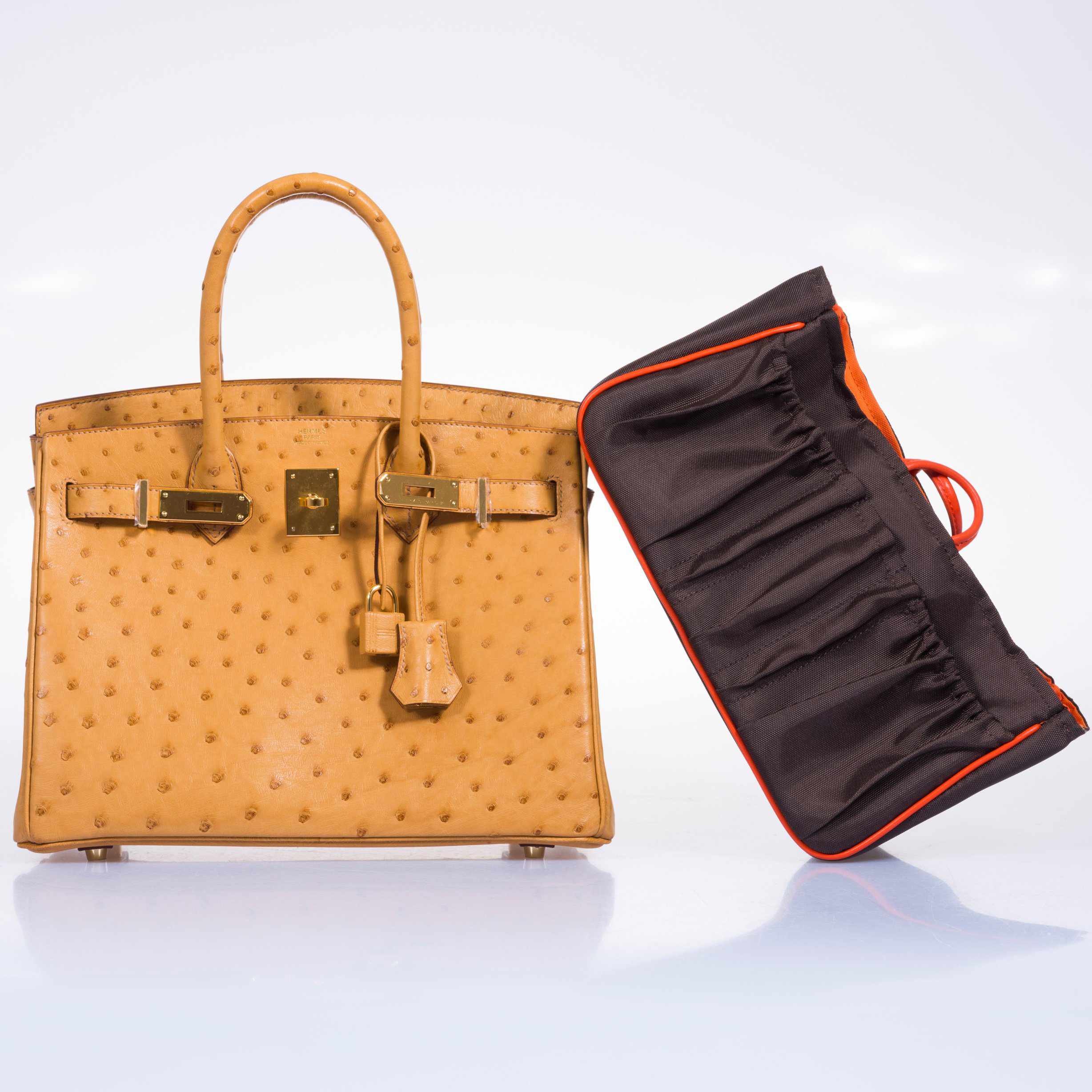 Hermès Birkin 30 Tabac Camel Ostrich Gold Hardware
