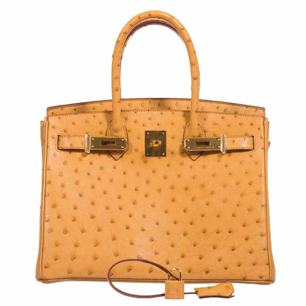 Birkin 30 ostrich handbag Hermès Camel in Ostrich - 32817321