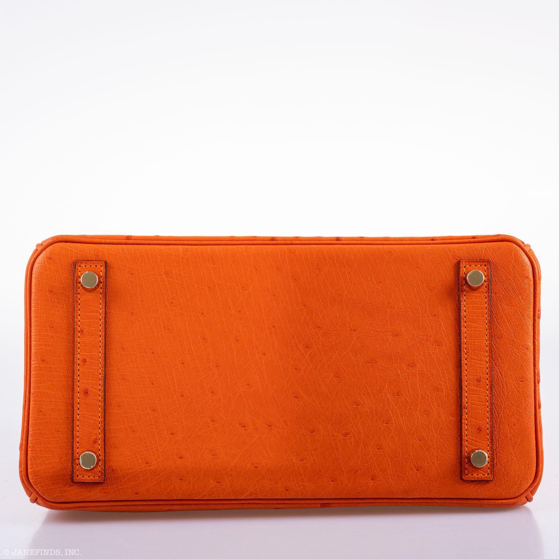 Hermès Birkin 30 Tangerine Ostrich with Gold Hardware - 2016, X