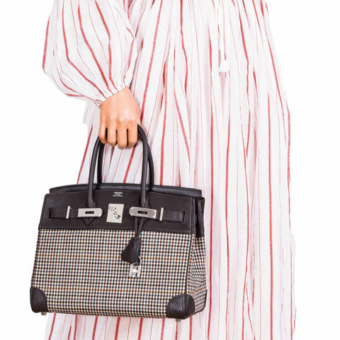Hermès Birkin 30 Togo And Plaid Wool Lainage - Rare Runway Bag