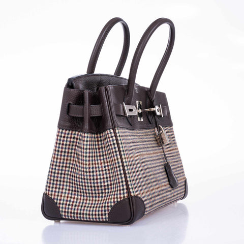 Hermès Birkin 30 Togo And Plaid Wool Lainage - Rare Runway Bag