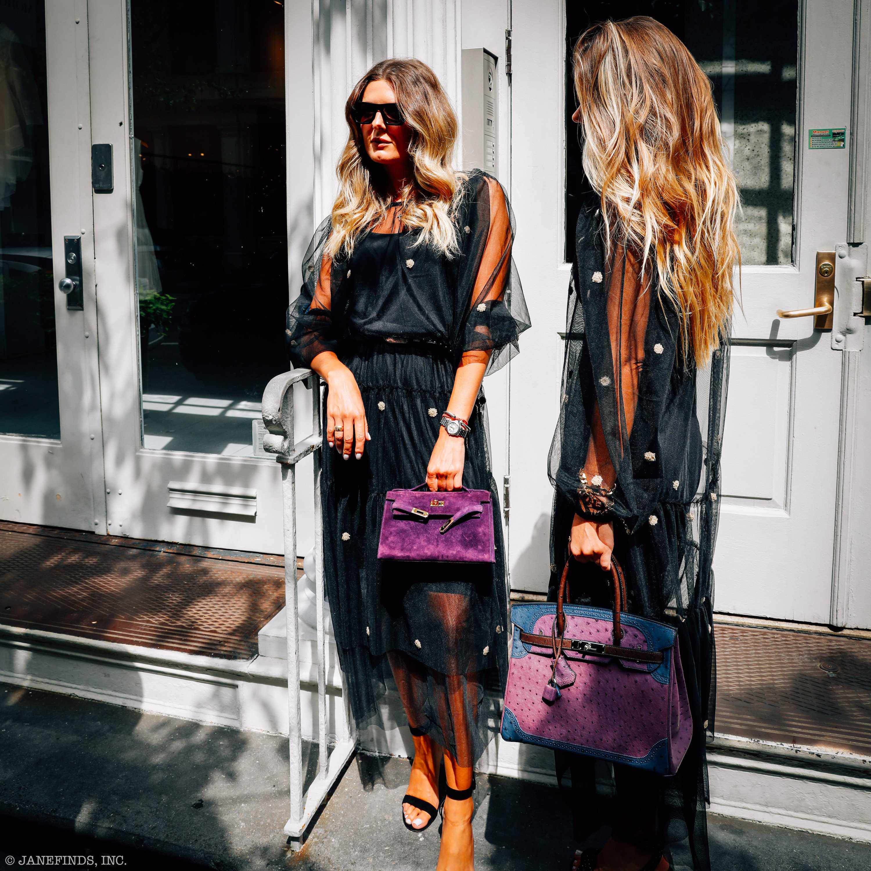 Hermès Birkin 30 Tri Color Ostrich Violine Blue De Malt And Marron Palladium Hardware