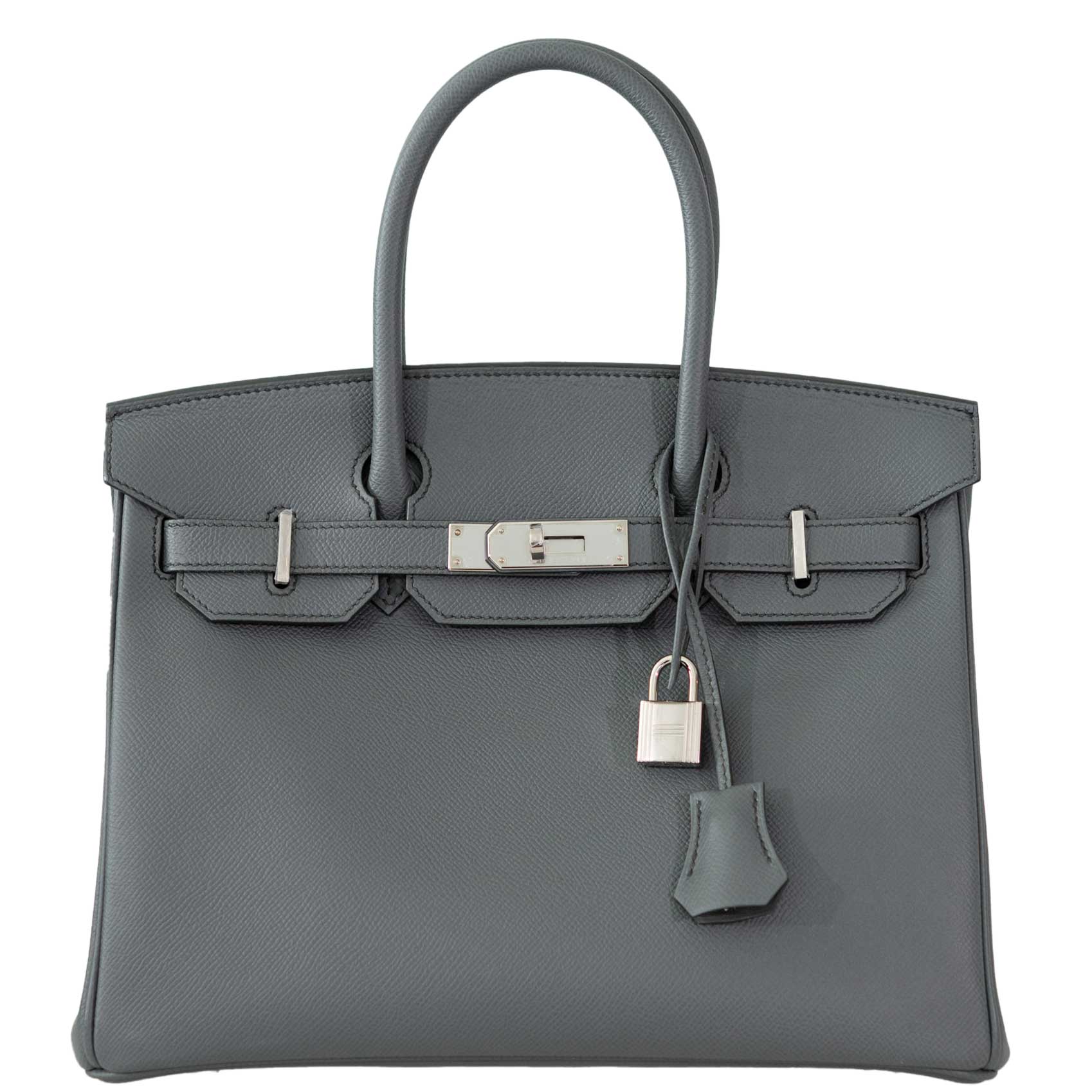 Hermes Gris Mouette New Grey 30cm Togo Birkin Bag Palladium So