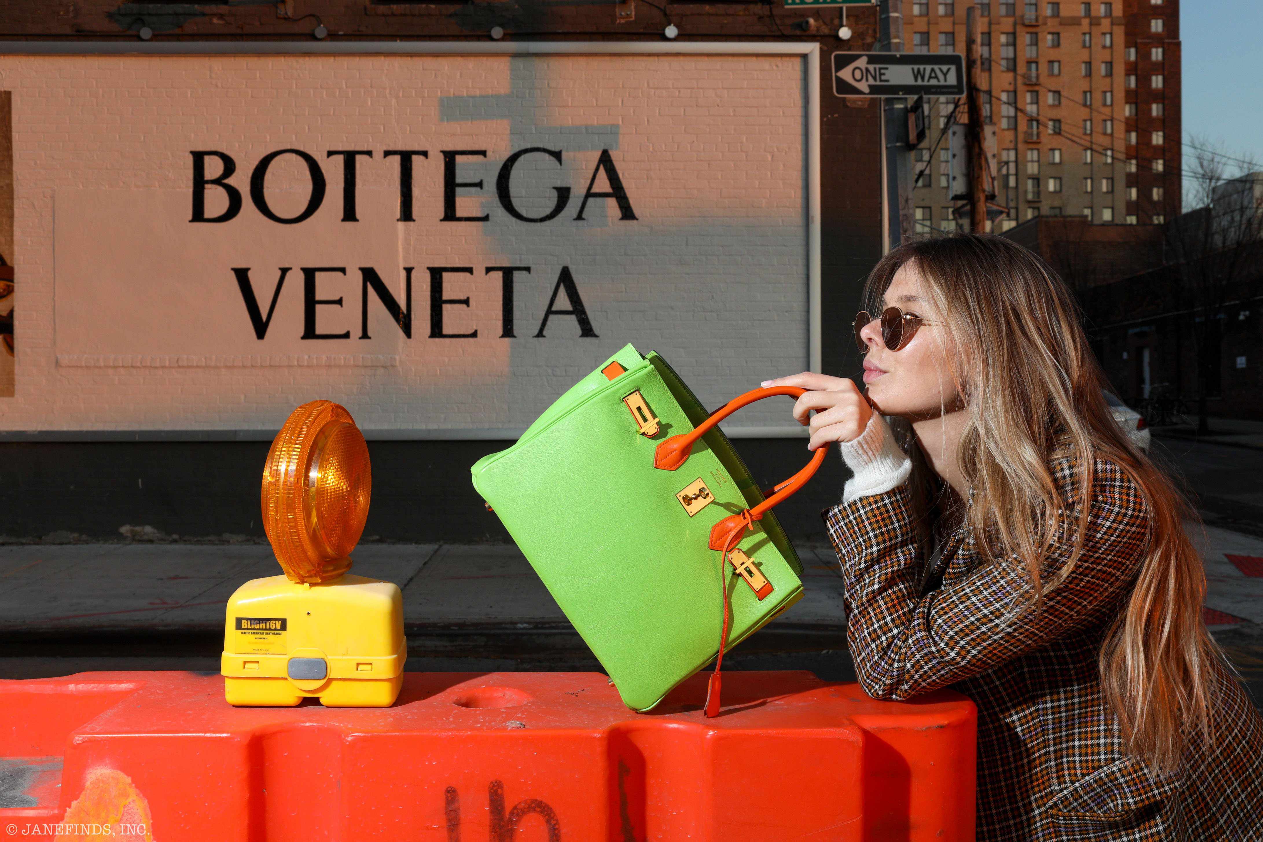 Hermès Birkin 30 Vert Cru & Orange H Gulliver Leather Gold Hardware - 1998