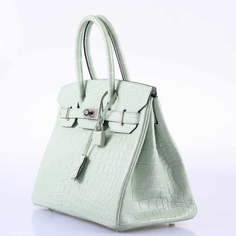 Hermès Birkin 30 Vert D'Eau Matte Alligator Palladium Hardware