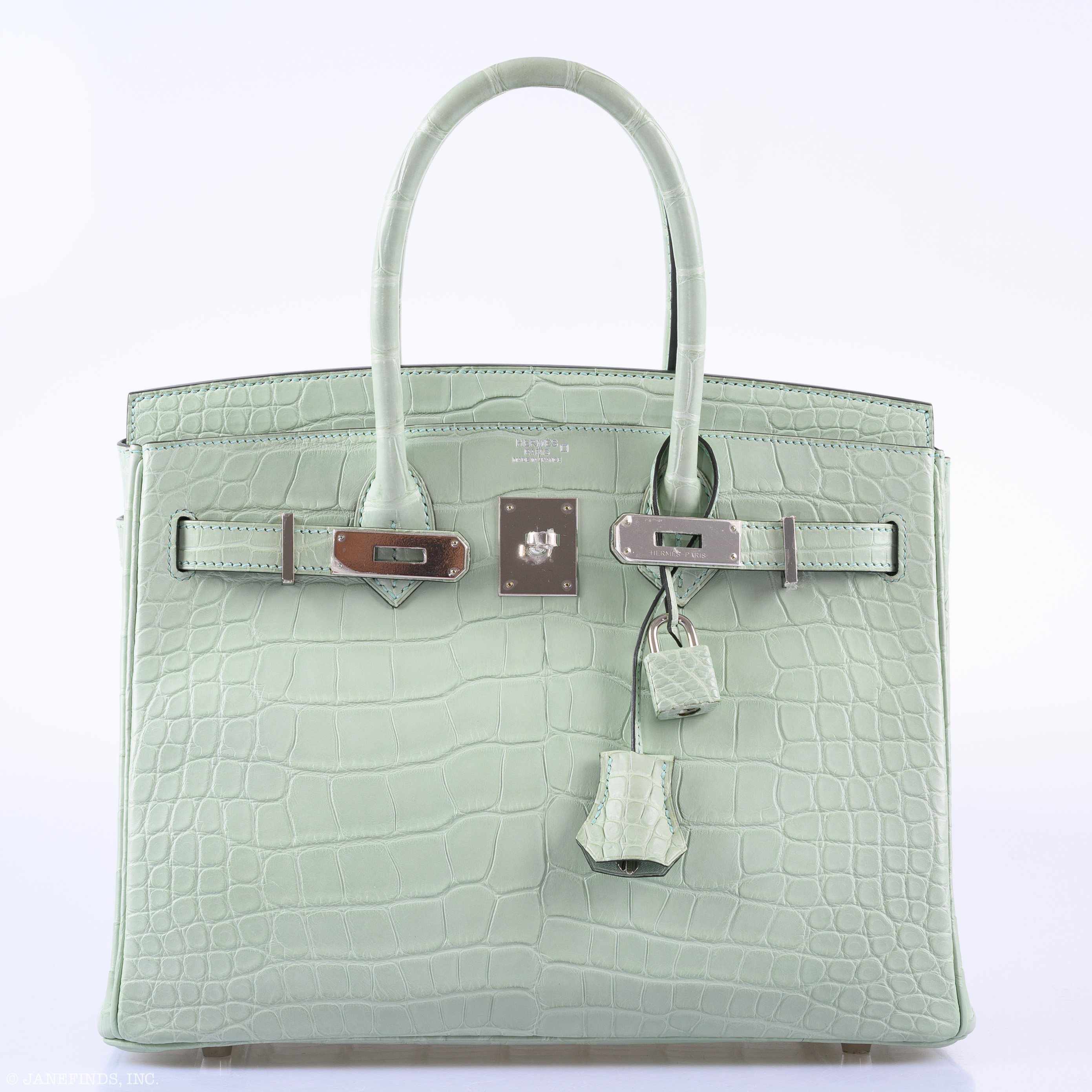 Hermès Birkin 30 Vert D'Eau Matte Alligator Palladium Hardware