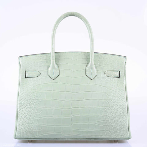 Hermès Birkin 30 Vert D'Eau Matte Alligator Palladium Hardware