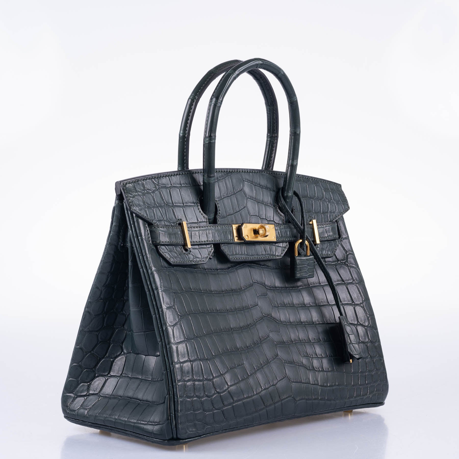 Hermès Birkin 30 Vert Foncé Matte Niloticus Crocodile Gold Hardware