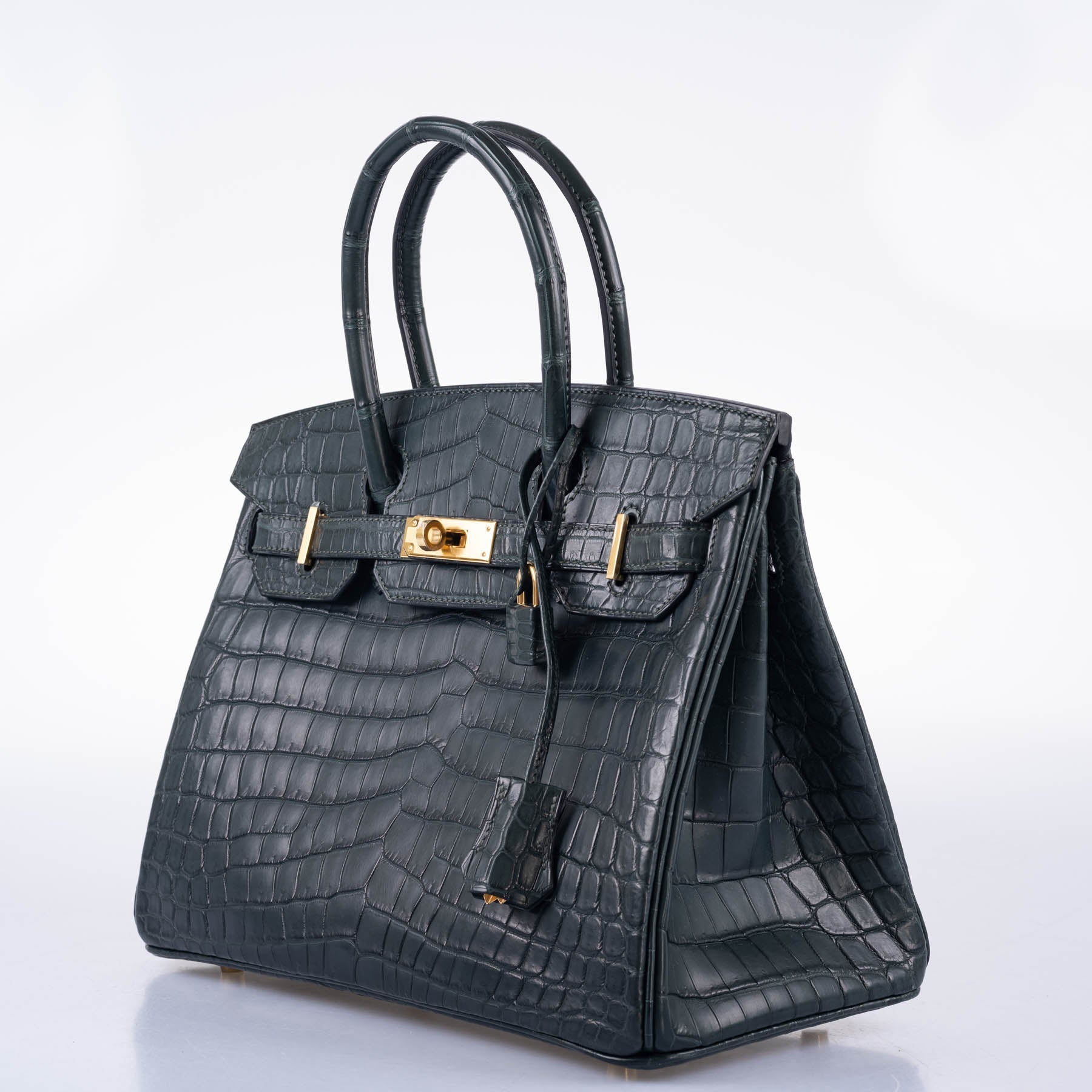 Hermès Birkin 30 Vert Foncé Matte Niloticus Crocodile Gold Hardware