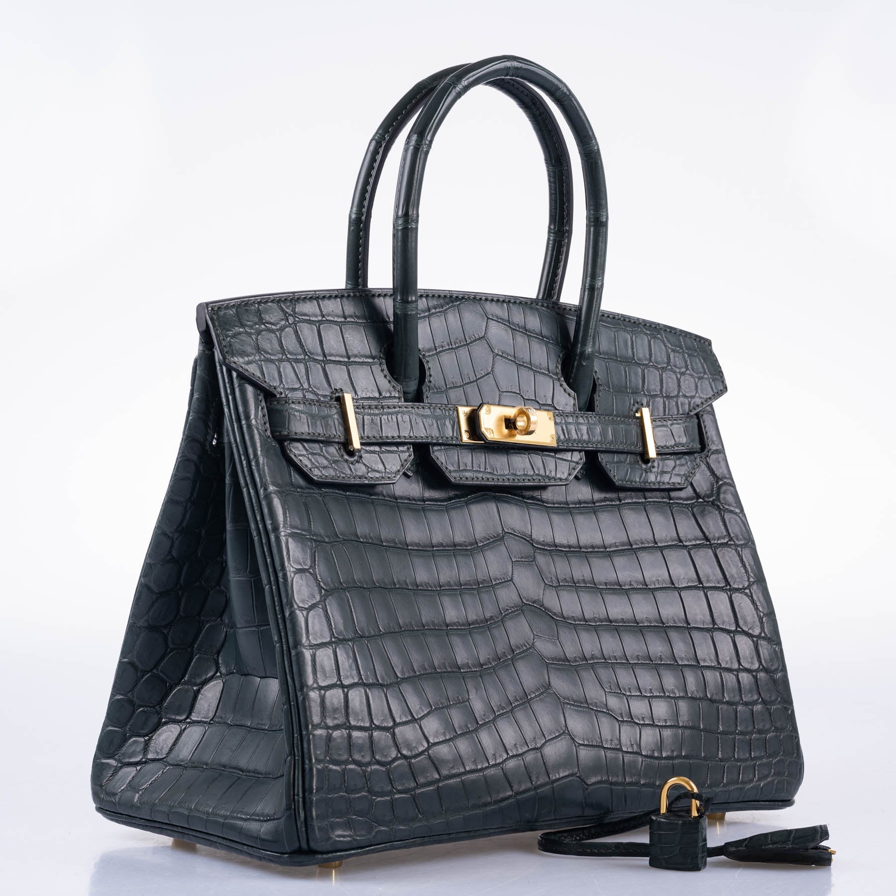 Hermès Birkin 30 Vert Foncé Matte Niloticus Crocodile Gold Hardware