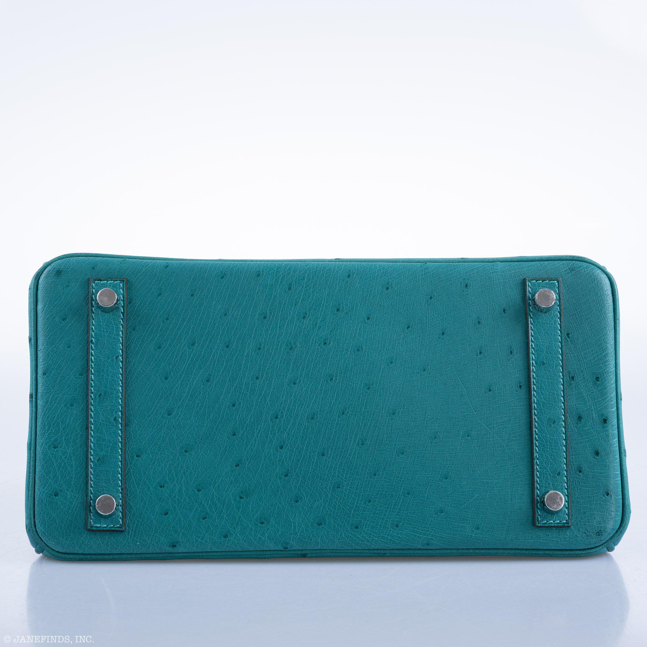 Hermès Birkin 30 Vert Verone Ostrich Palladium Hardware