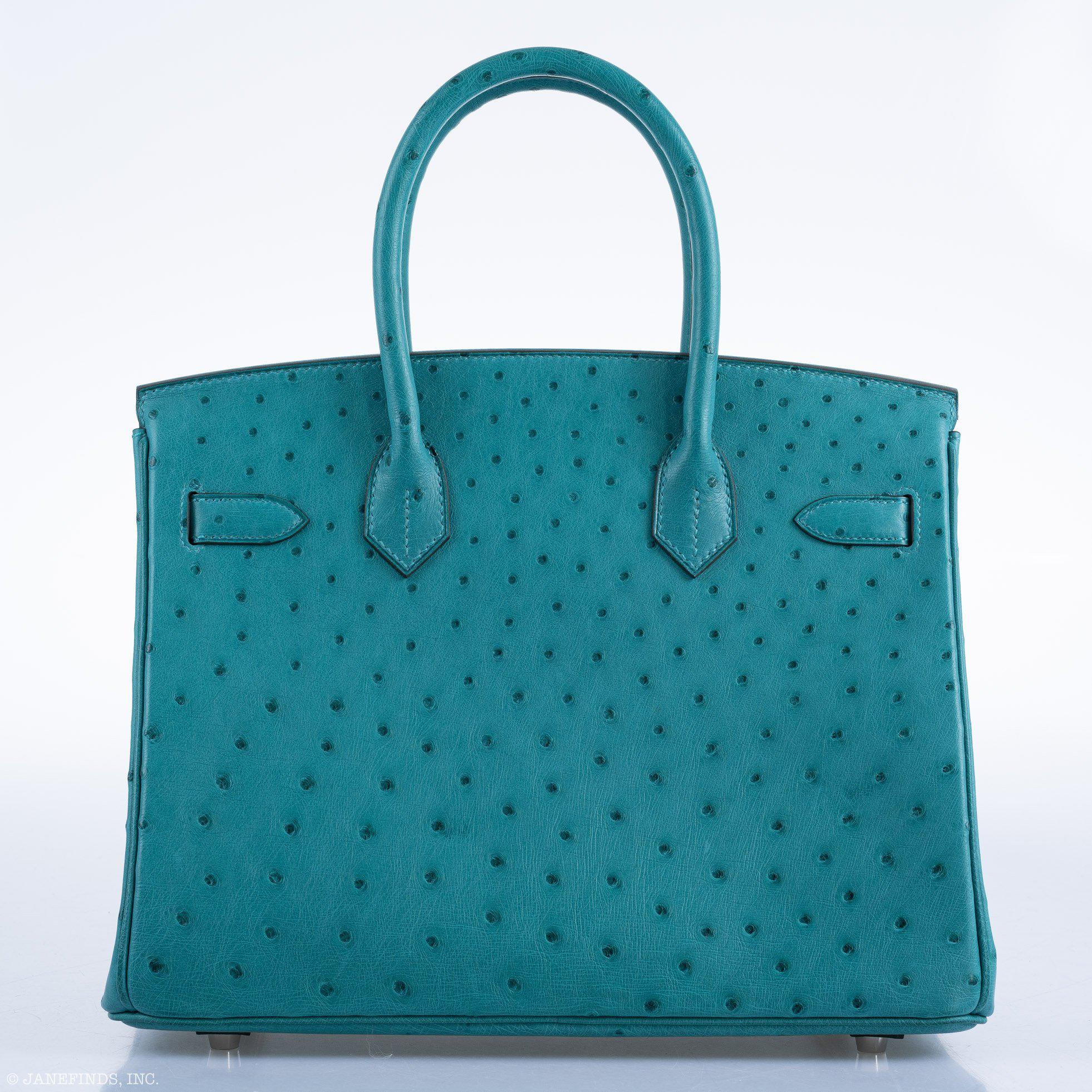 Hermès Birkin 30 Vert Verone Ostrich Palladium Hardware