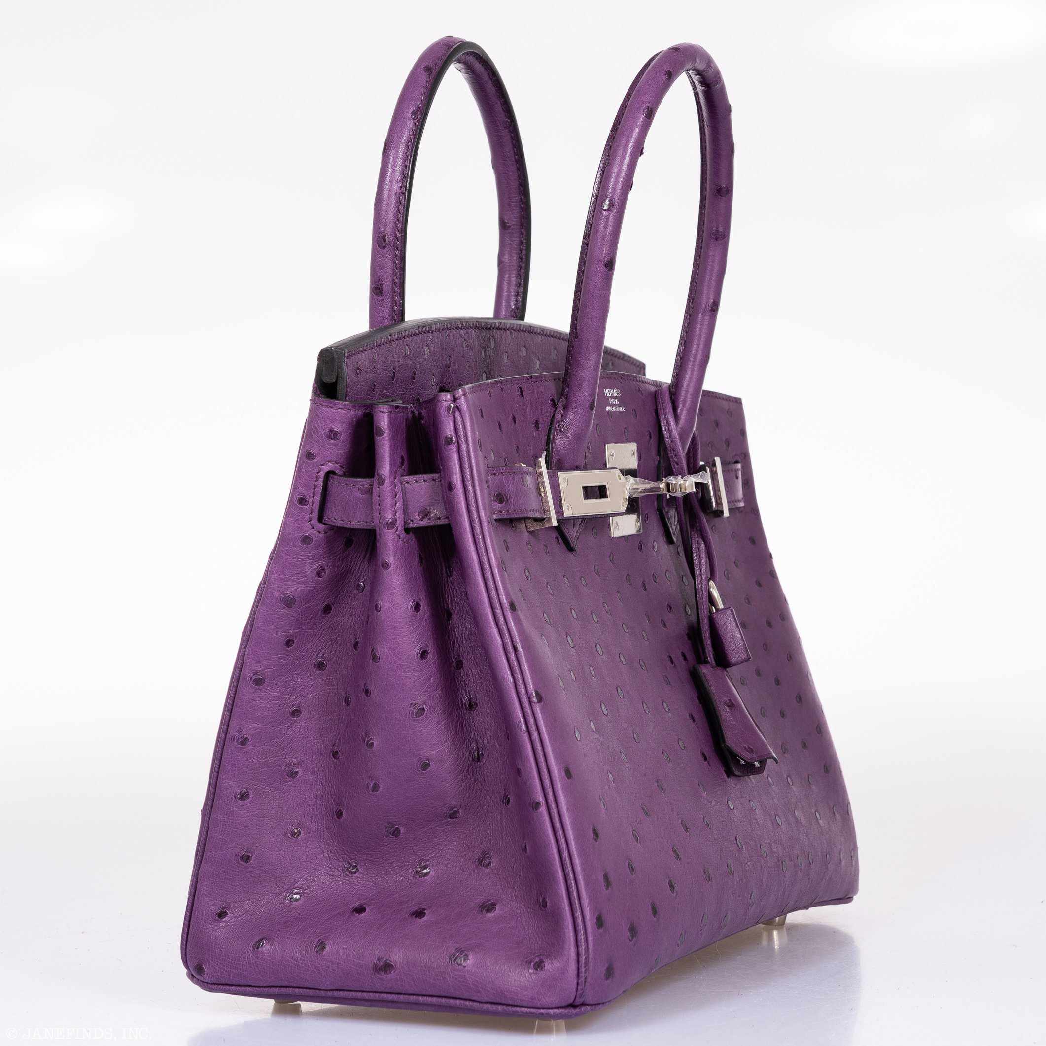 Hermès Birkin 30 Violine Ostrich Palladium Hardware