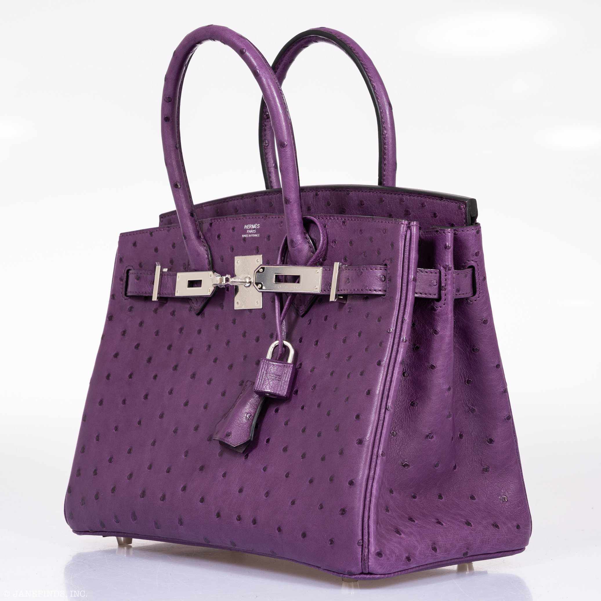 Hermès Birkin 30 Violine Ostrich Palladium Hardware