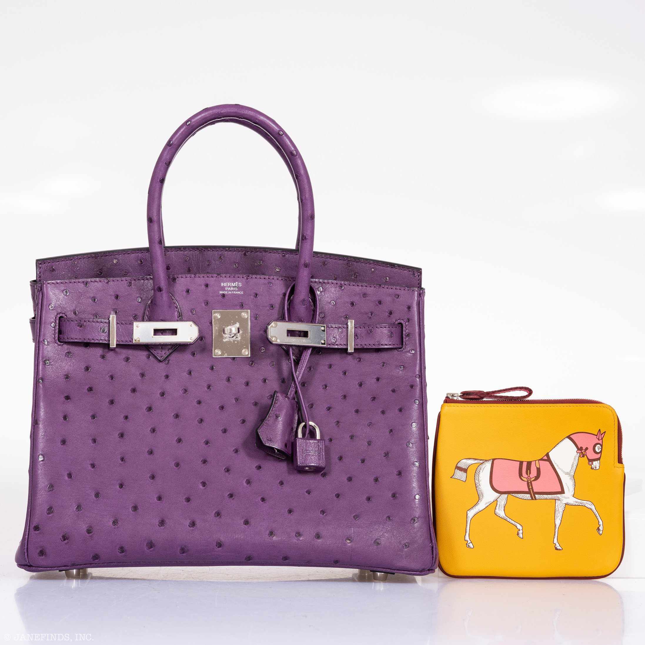 Hermès Birkin 30 Violine Ostrich Palladium Hardware