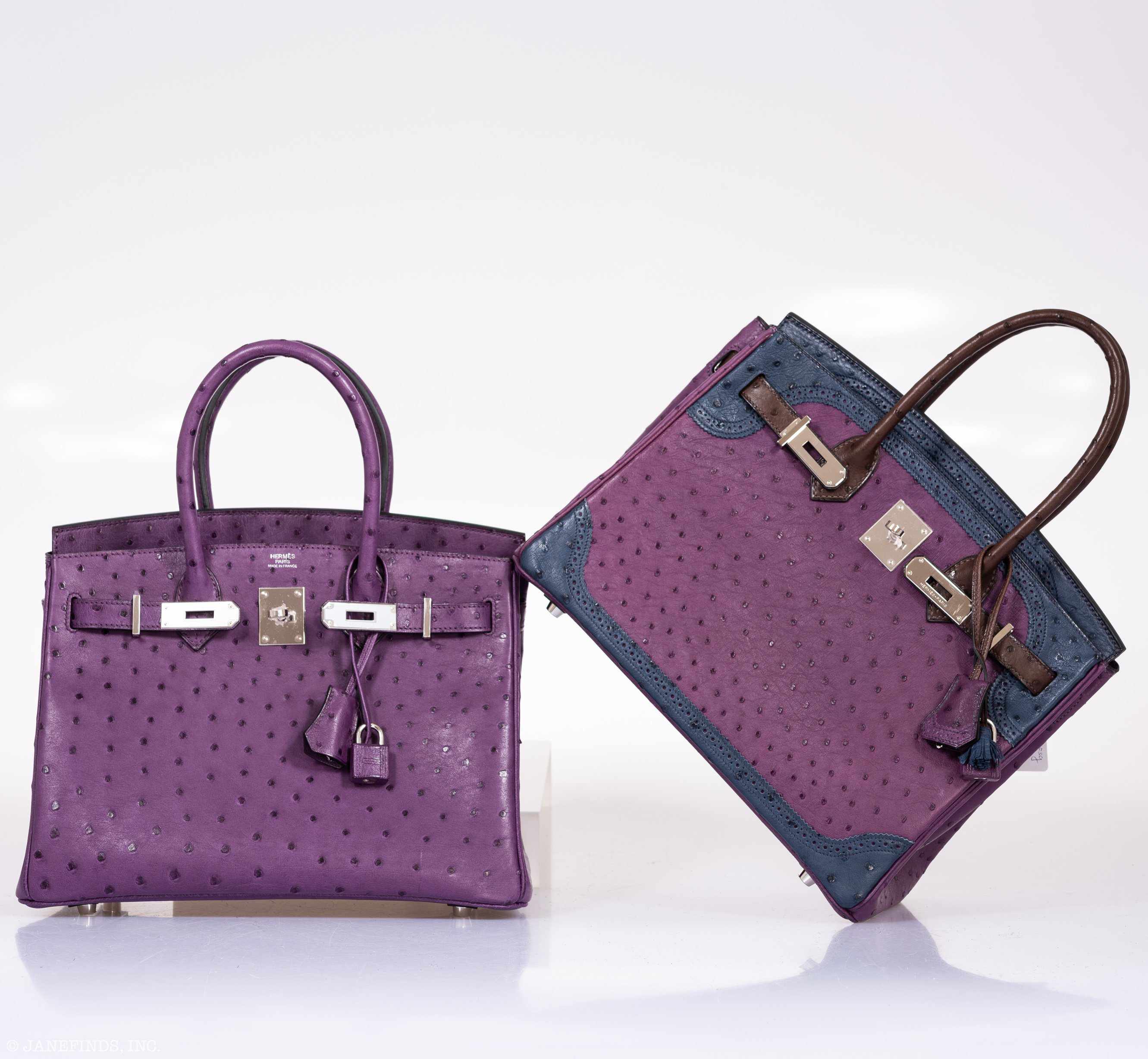 Hermès Birkin 30 Violine Ostrich Palladium Hardware