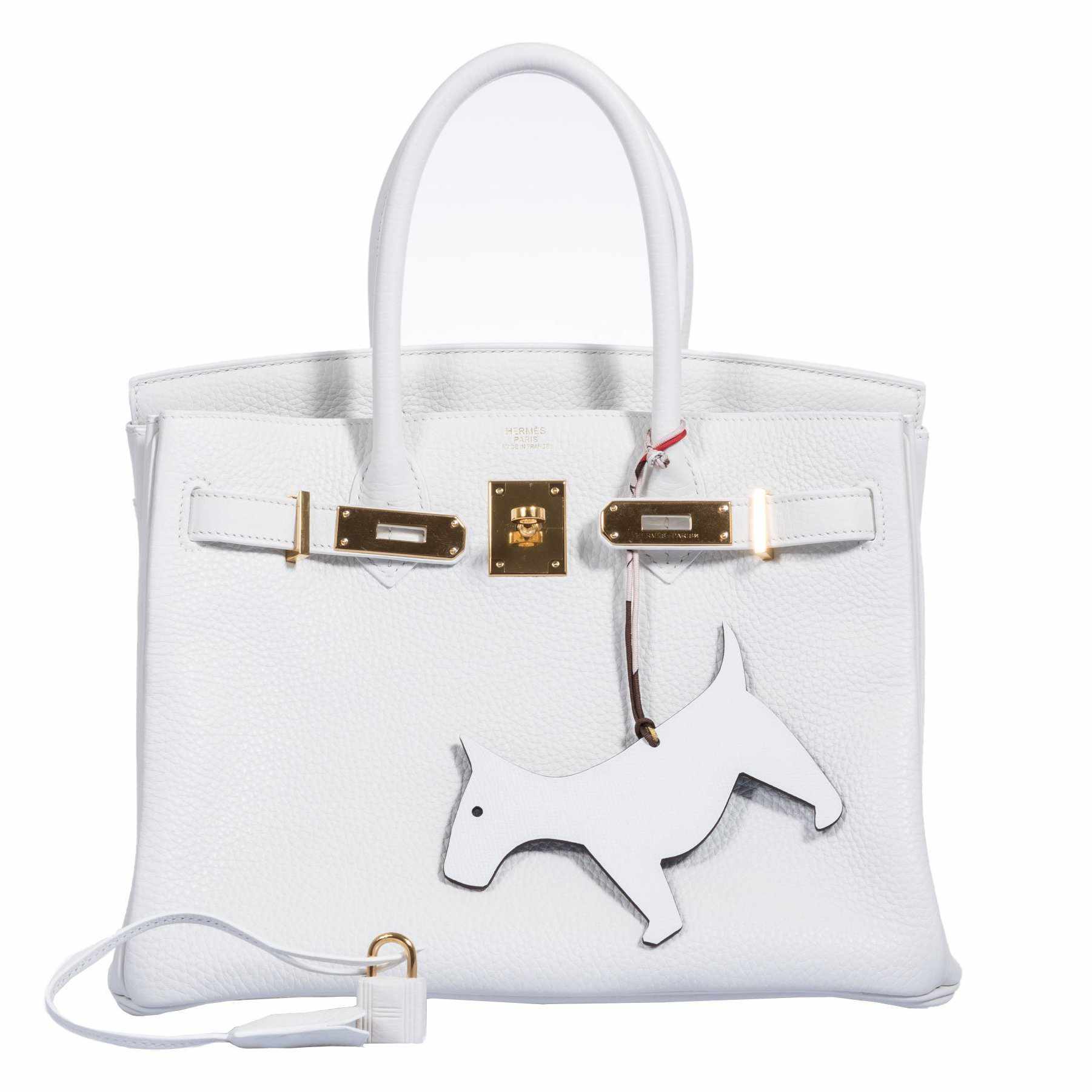 Hermes Birkin 30cm White Clemence with Gold