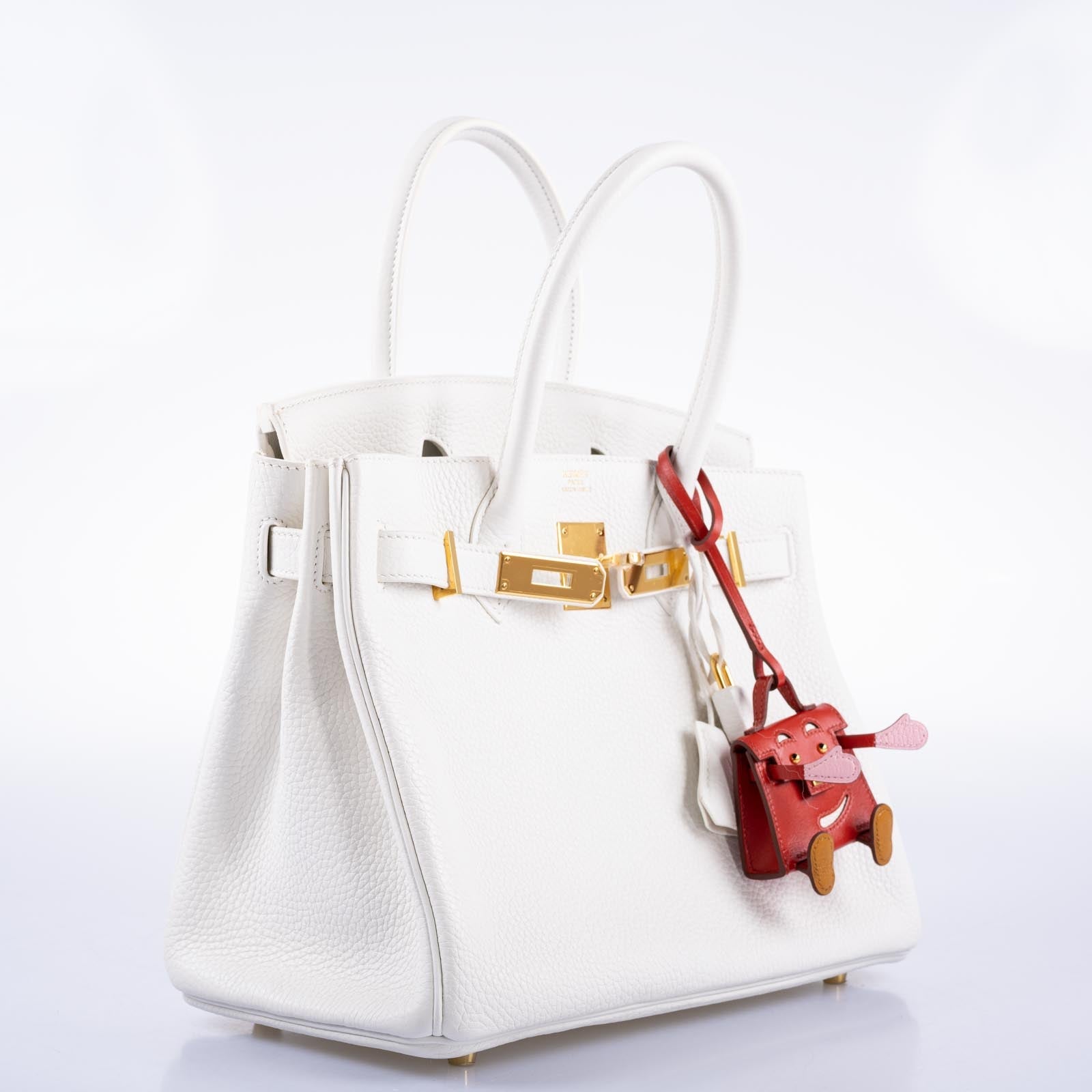 Hermès Birkin 30 White Clemence with Gold Hardware