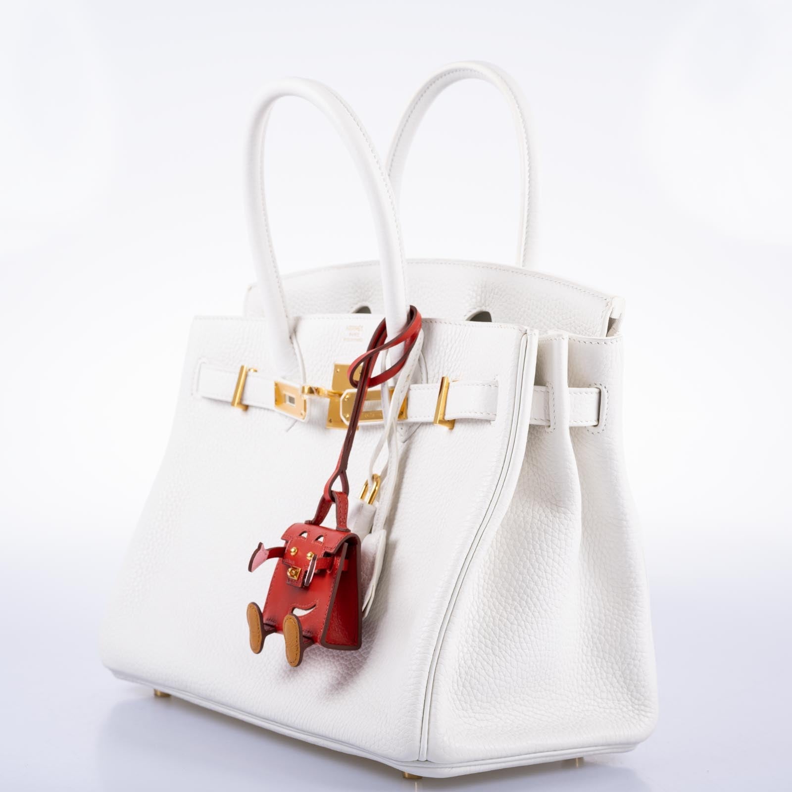 Hermès Birkin 30 White Clemence with Gold Hardware