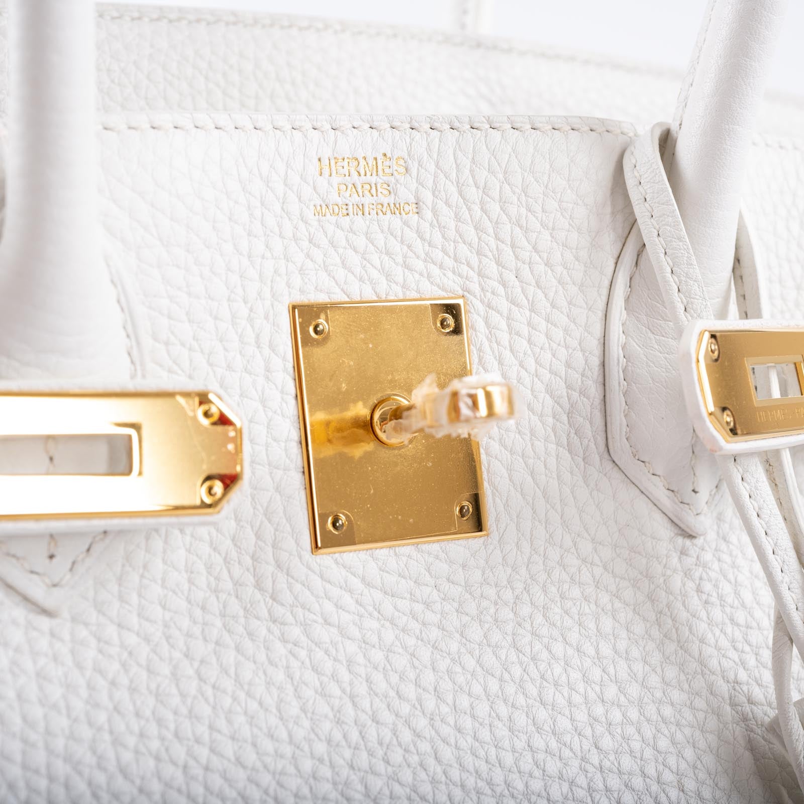 Hermès Birkin 30 White Clemence with Gold Hardware